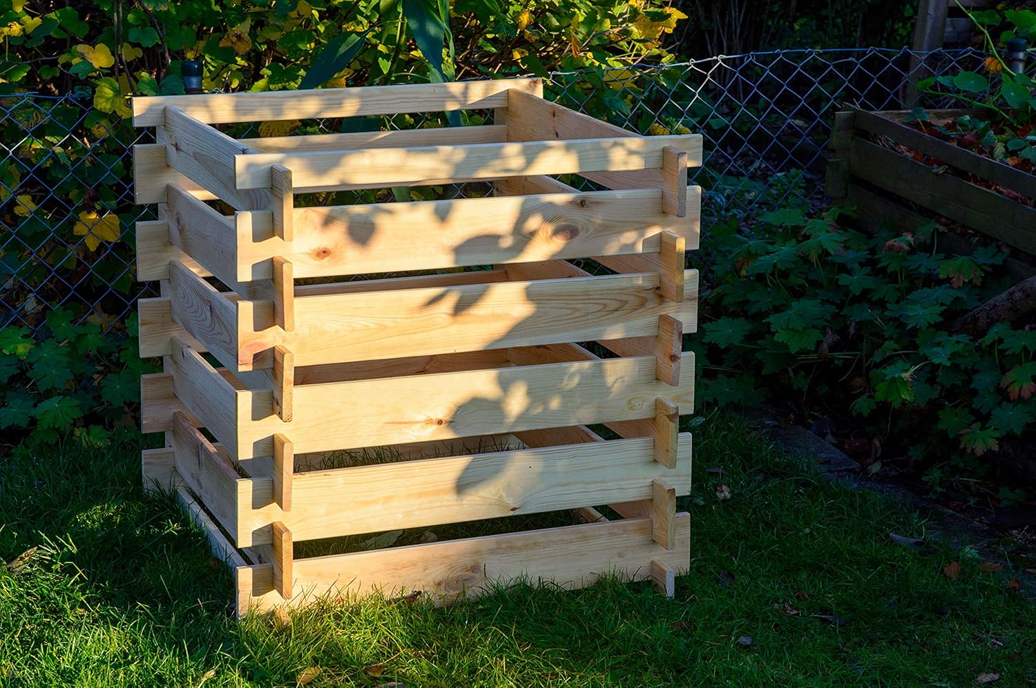 Dobar Komposter Stecki Holz-Komposter mit Stecksystem Kompostbehälter Gartenkomposter 320L