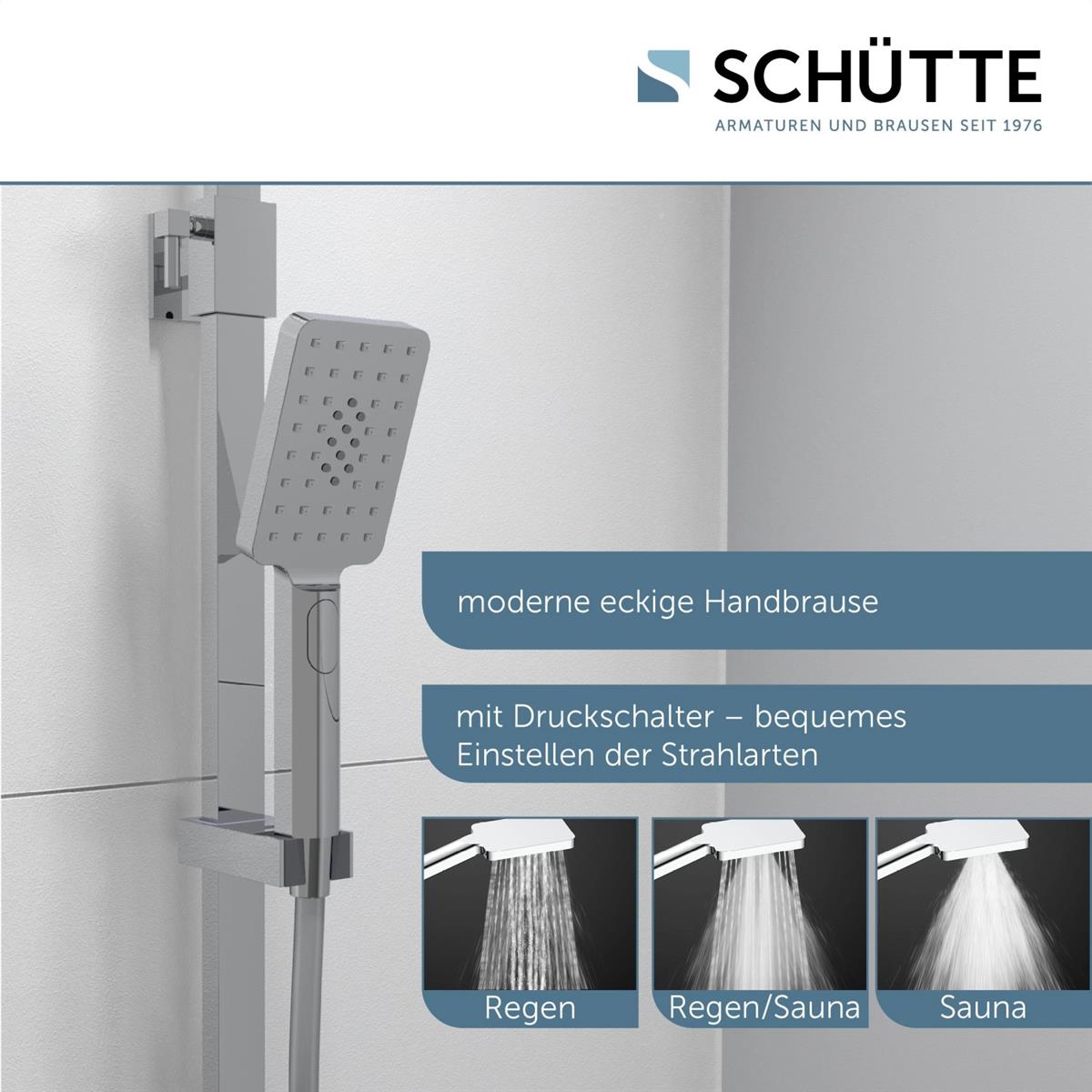 Schütte Überkopf Brauseset Ocean mit Thermostat Ablage Chrom Weiß