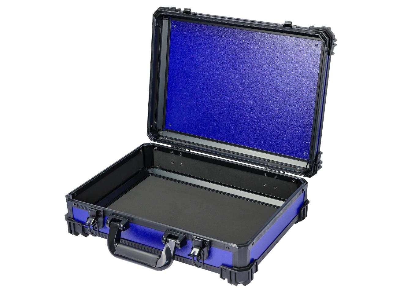 Koffer, Aluminium, Blau, Hartschale, Kunststoff