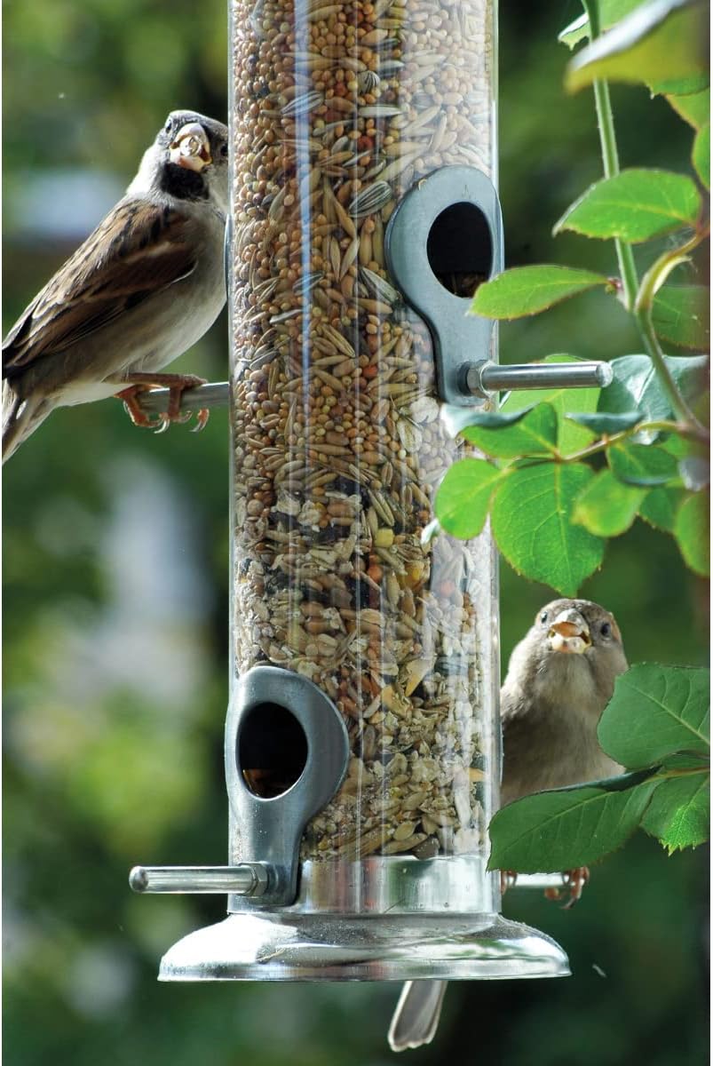 Vogel-Fuglofenster, Vogelfutter, Sämereien, Futterautomat, Vögel