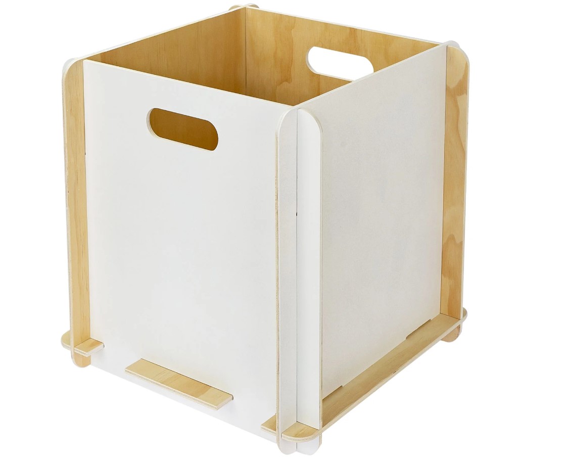 HMF Aufbewahrungsbox aus Holz zum Zusammenstecken weiß