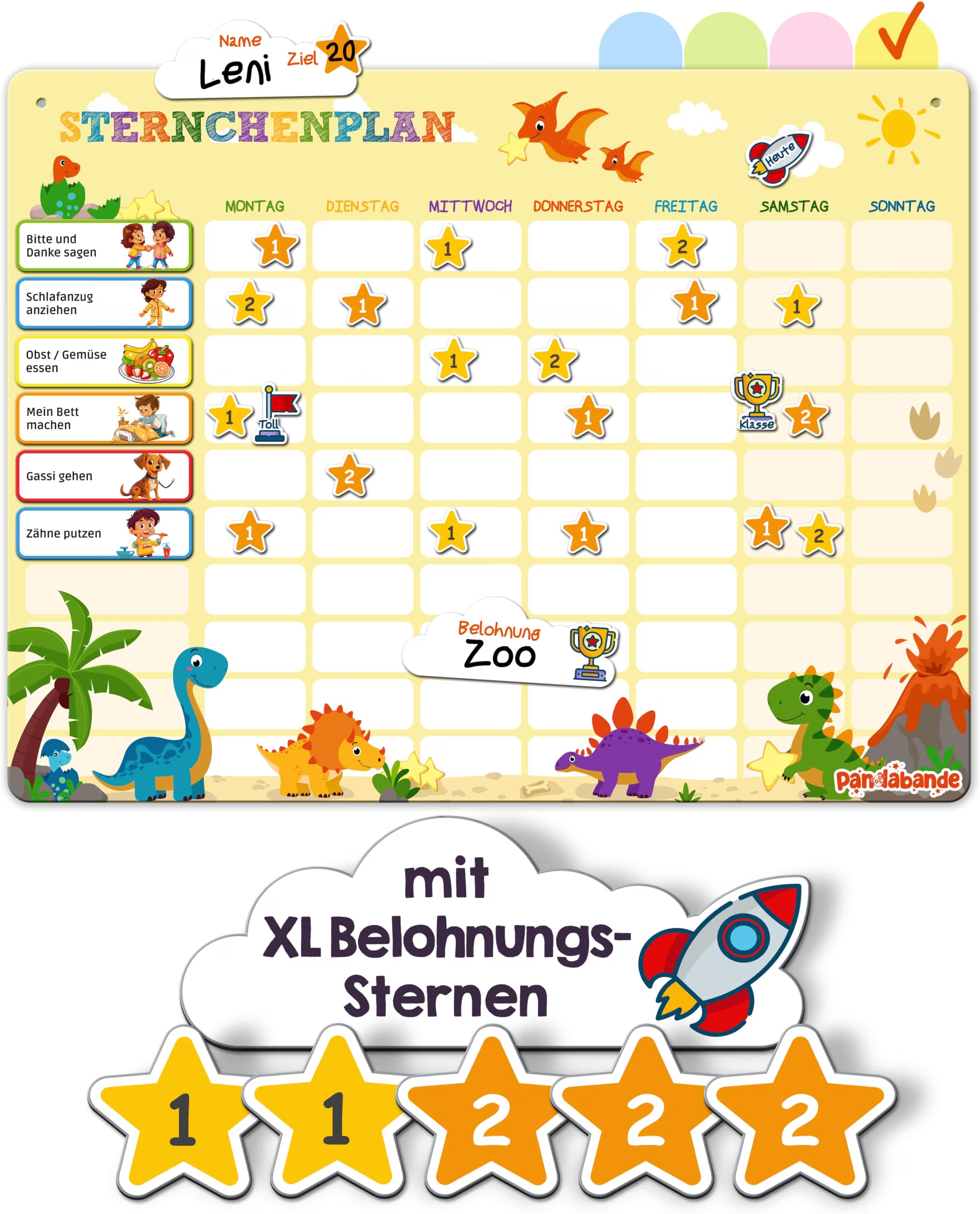 Pädagogisches Plakat, Sternchenplan, Kinderplan, Zoo themen, Belohnung Sterne