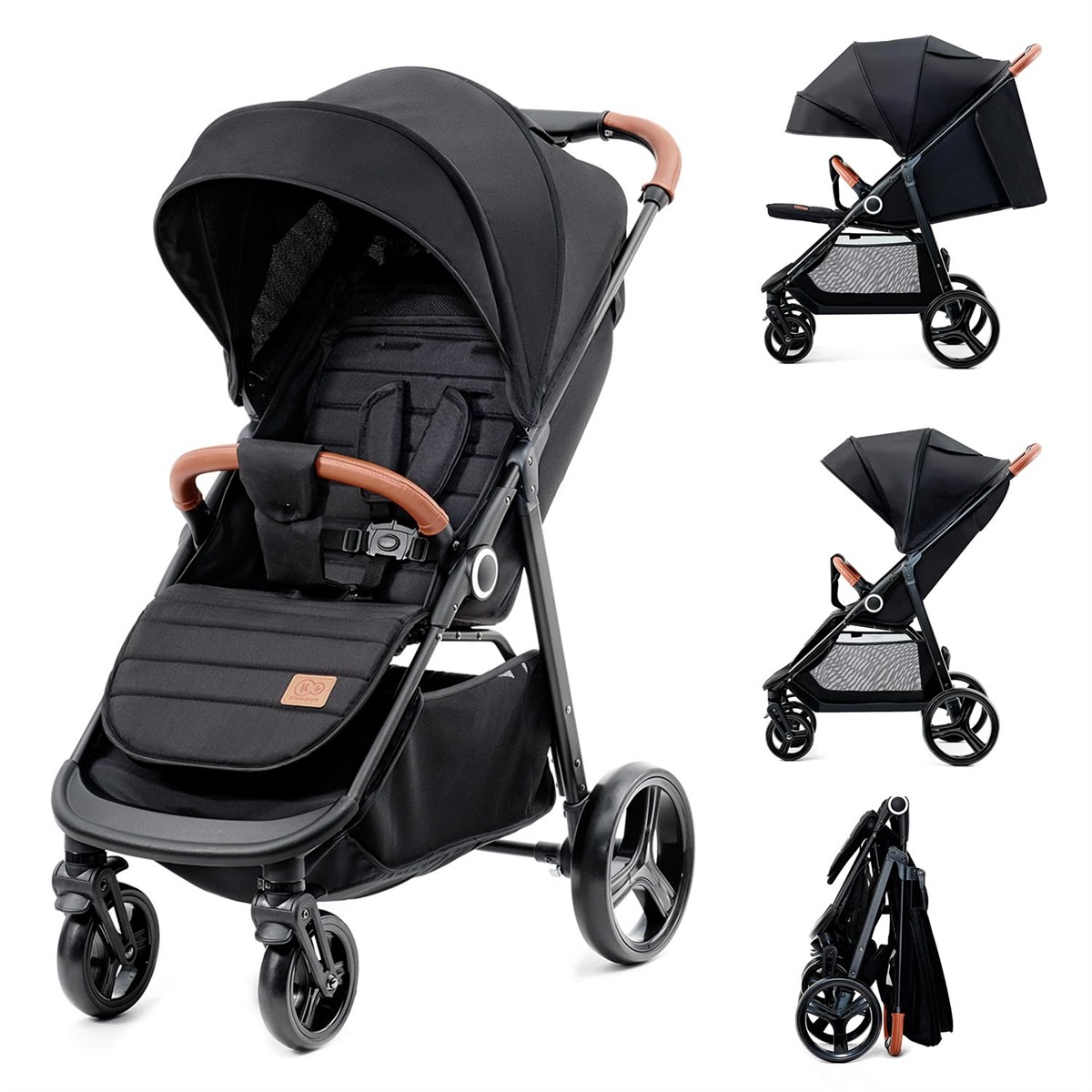 Kinderwagen, Buggy, Stroller, Schwarz, Wendige Räder