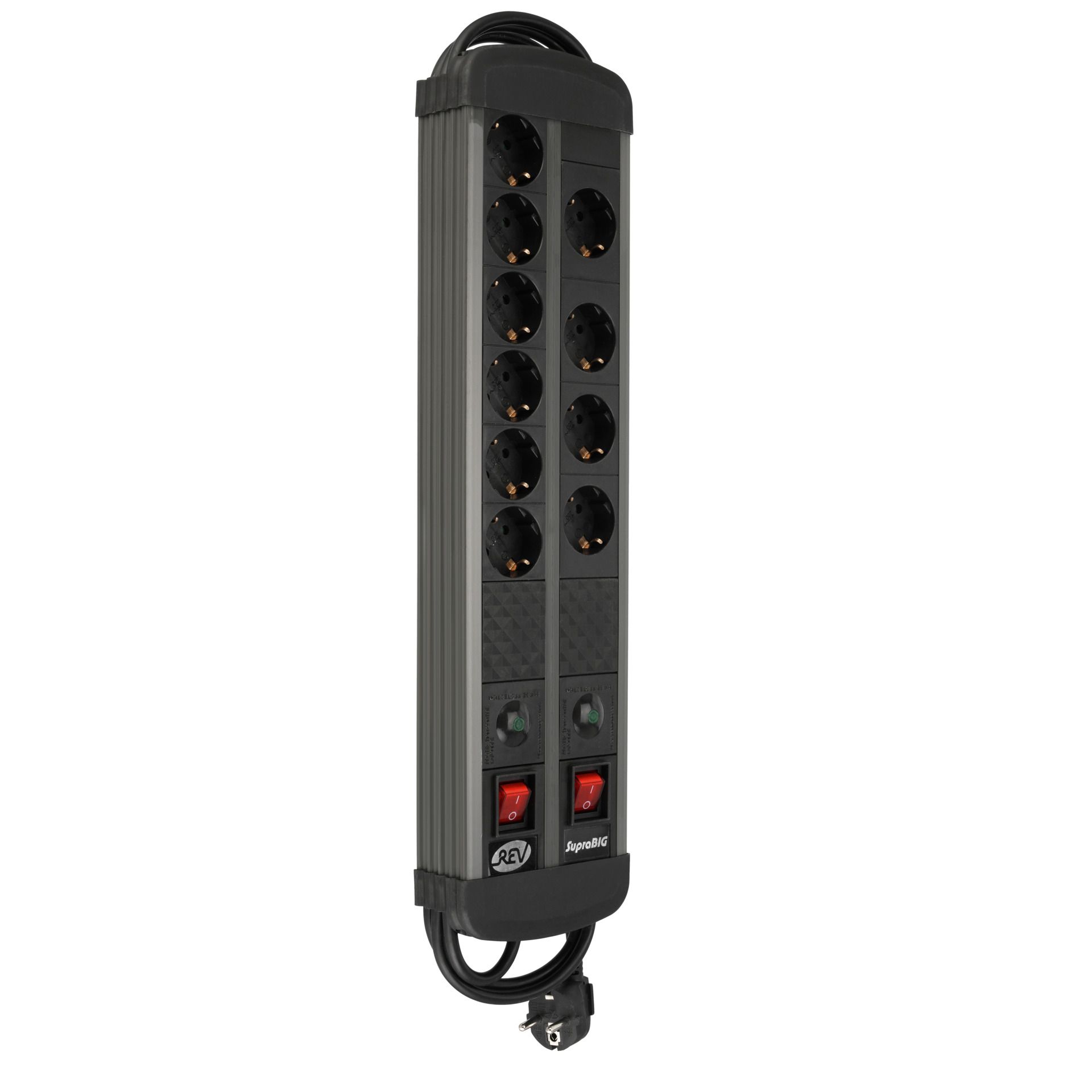 REV Ritter Steckdosenleiste SupraBIG PC DUO 6+4-fach 3,6m anthrazit-silber