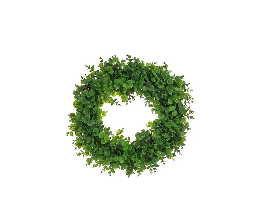 LUMIDA Flora künstlicher Deko Kranz Eukalyptus Optik grün  Türkranz Tischkranz Tischdeko Türdeko groß