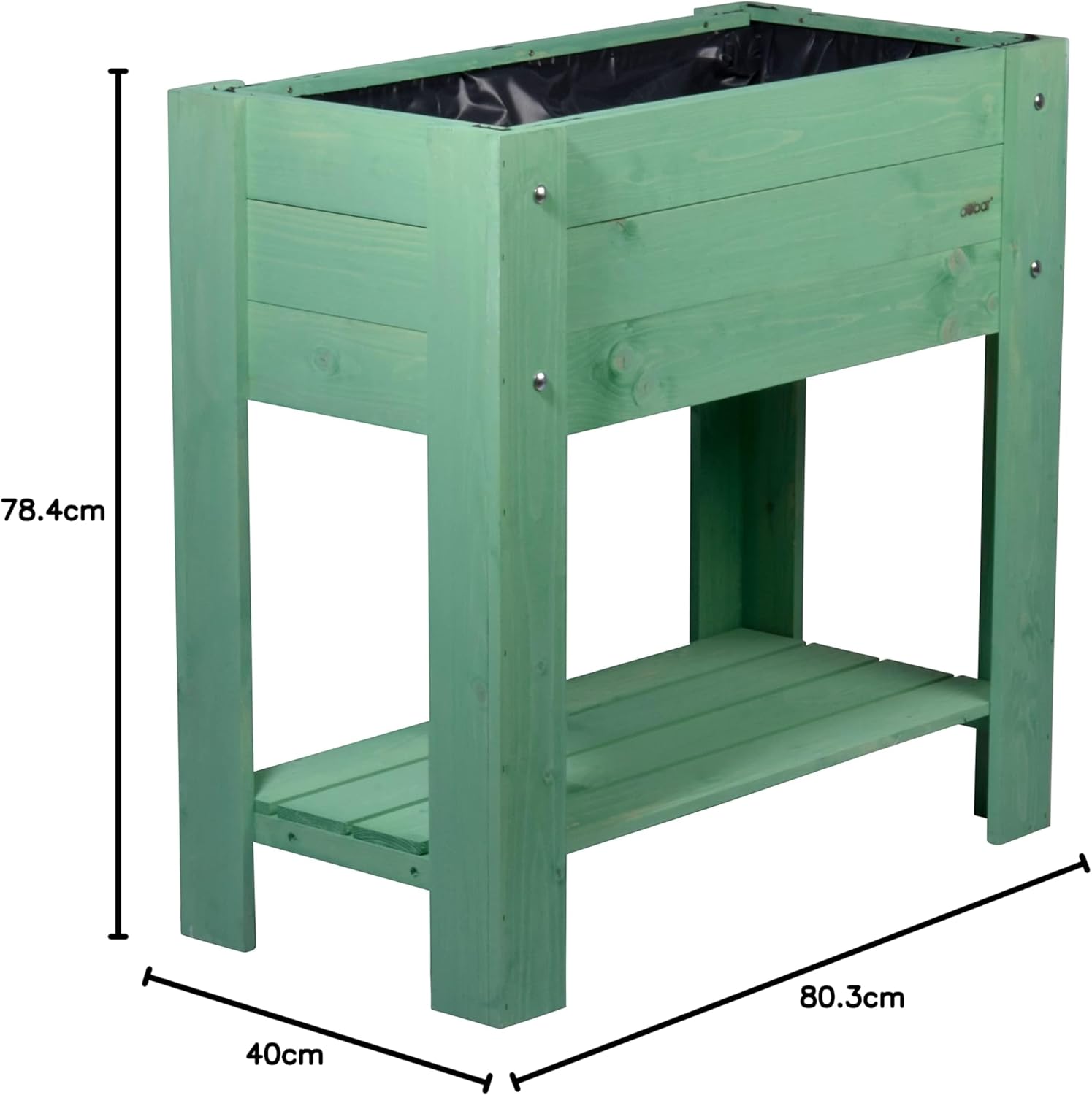 raised garden bed, wooden planter, grüner pflanzkübel, Gartenmöbel aus Holz, Beinhöhe 78,4 cm
