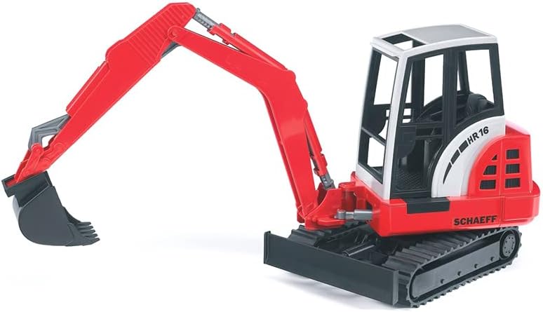 Bruder 02432 Schaeff HR16 Minibagger Baustelle Baufahrzeug Löffelbagger Arbeiter Baumaschine Spielzeug 1:16
