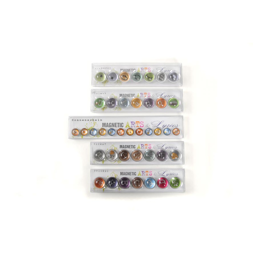 Magnetset ARTS & LYRICS, verschiedene Magnet Motive und Schriftzüge