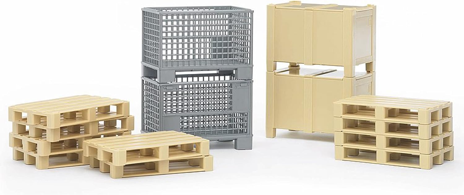bruder 02415 Logistik-Zubehör Gitterboxen Paletten Versand Logistik Lastwagen LKW
