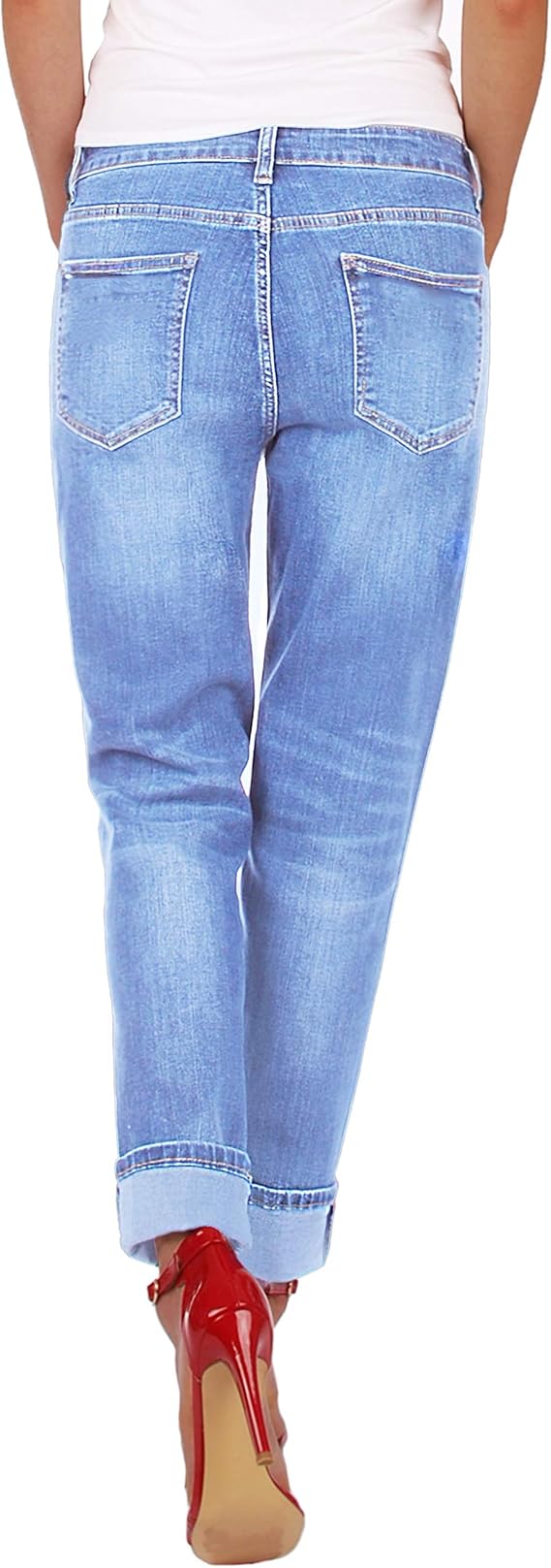 Fraternel Damen Jeans Hose Boyfriend Baggy Stretch Relaxed light blue Gr. 38/M