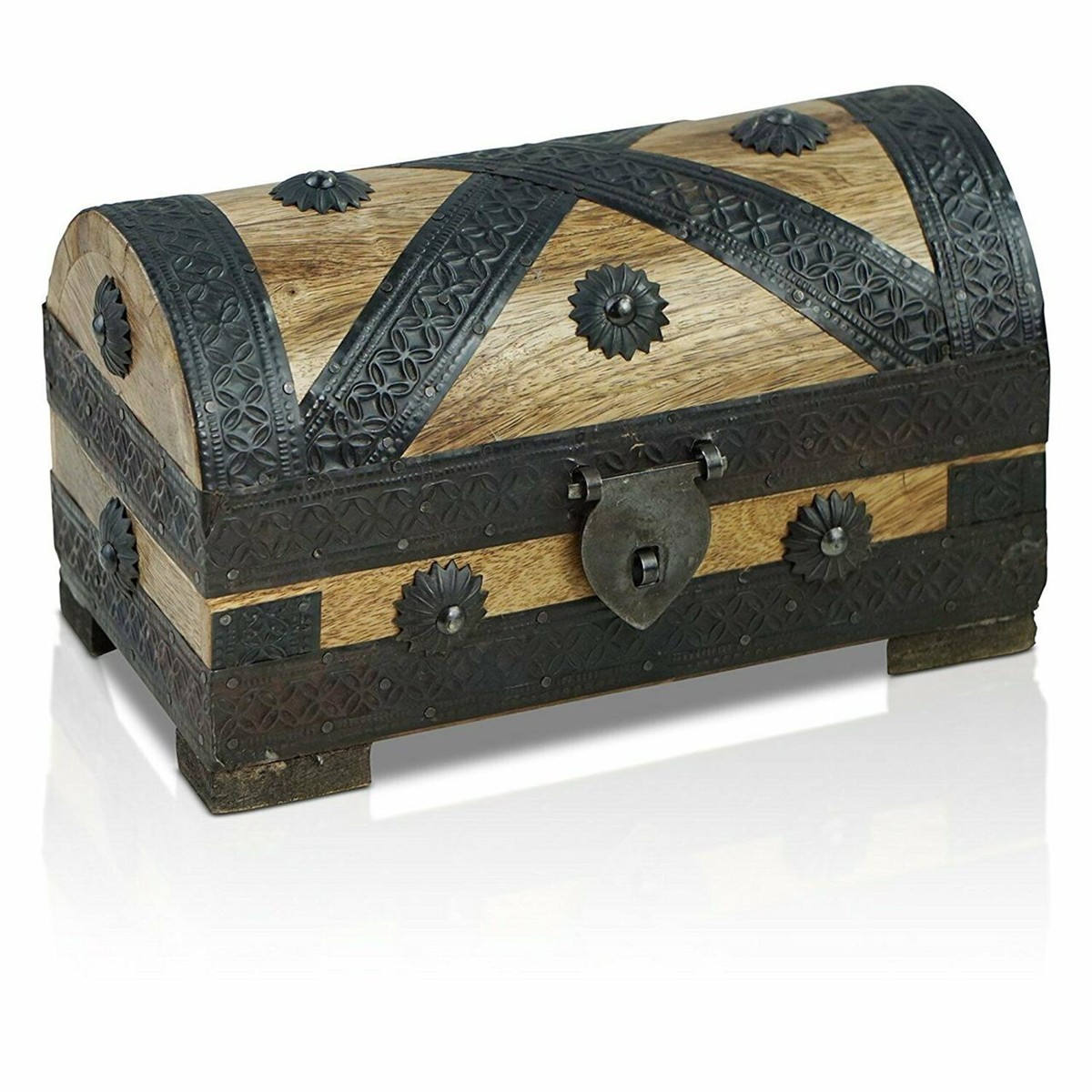 Truhe, Holz, Metallverzierungen, Schloss, Truhenbox