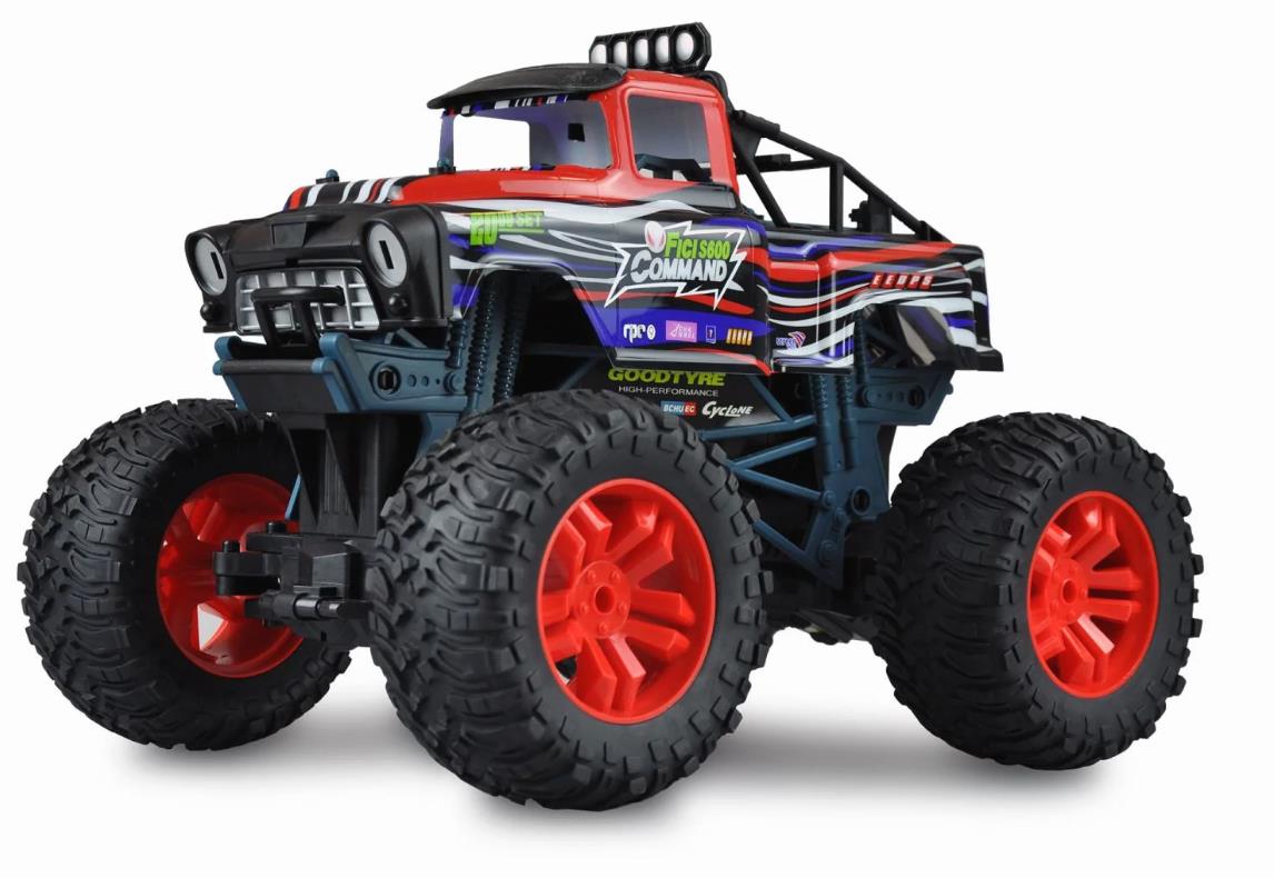 Amewi 22477 RC Red Command Big Monstertruck 2WD Monster Truck 1:10 RTR ferngesteuertes Fahrzeug RC-Car Off Road Elektroauto