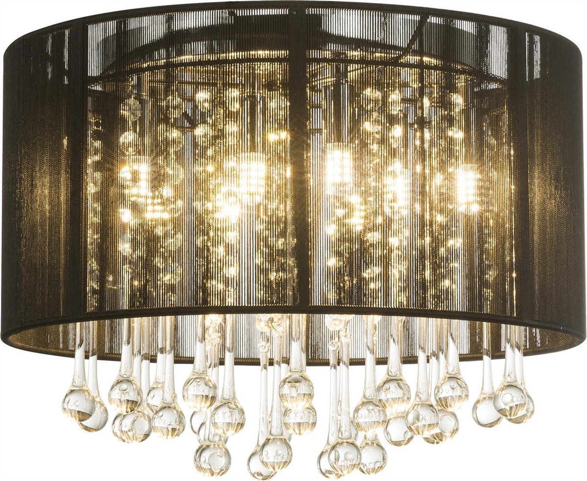decke, lampe, kristall, schwarz, hängeleuchte