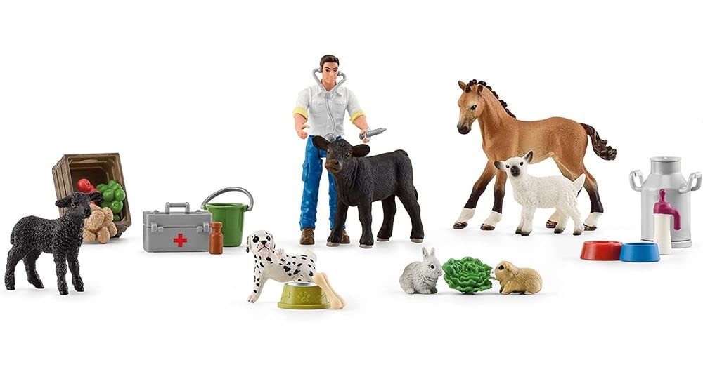 Schleich Farm World 98643 Adventskalender Bauernhof Spielfigur Tierarzt Farmtiere Tiere Advent Calendar
