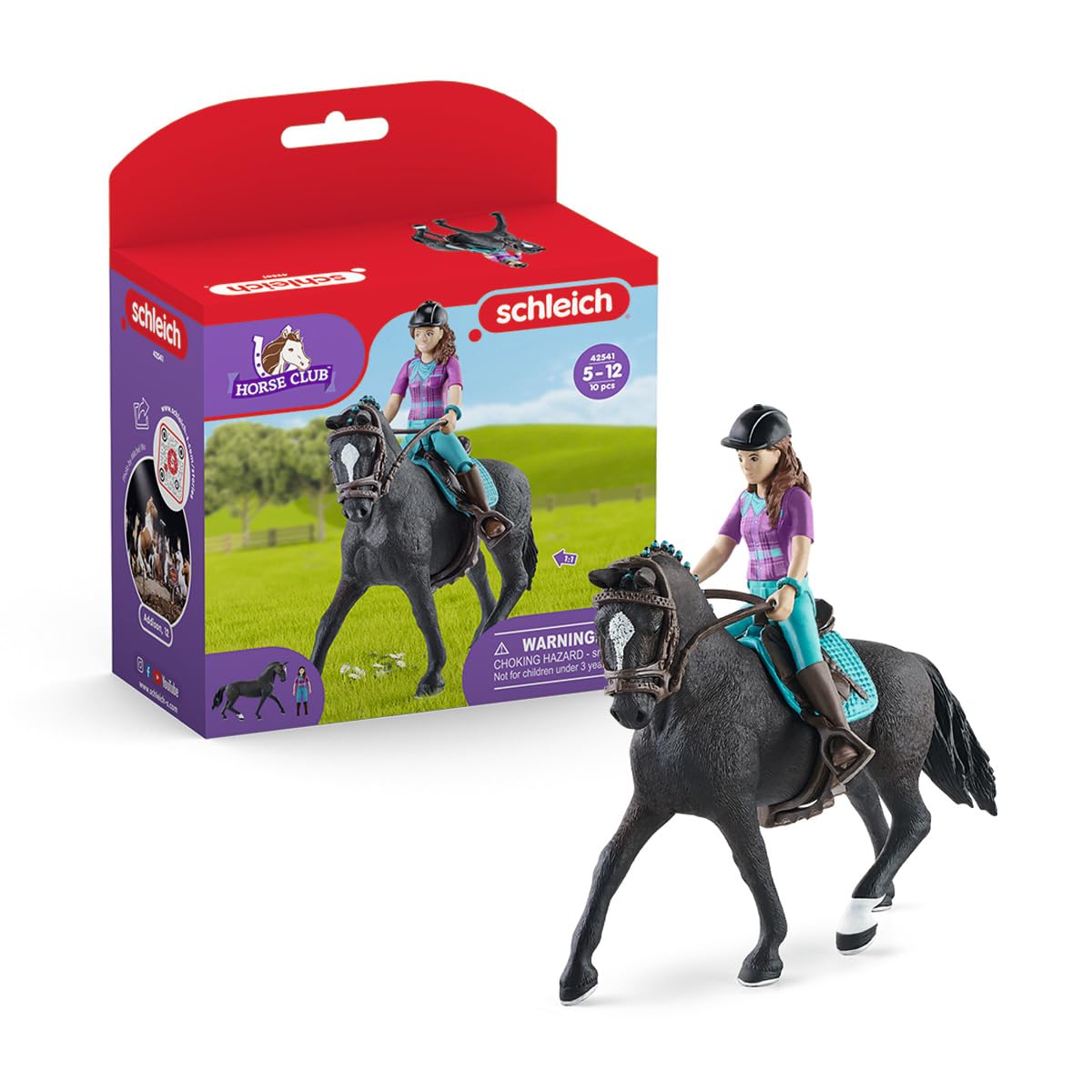 schleich 42541 HORSE CLUB Lisa und Storm, 10 Teile Spielset mit schleich Pferde Figur und vollbeweglicher Mädchenfigur, Spielzeug für Kinder ab 5 Jahren