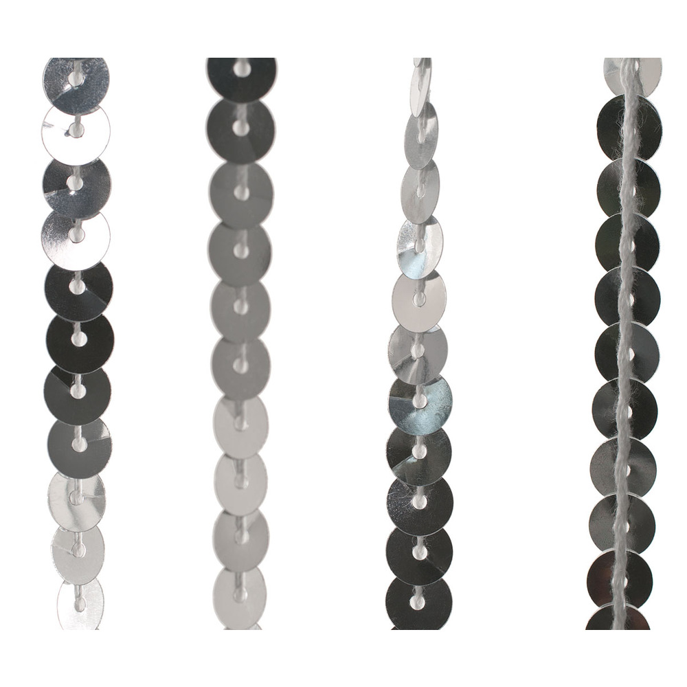 Türvorhang SILBER aus PAILETTEN, 90 cm x 200 cm