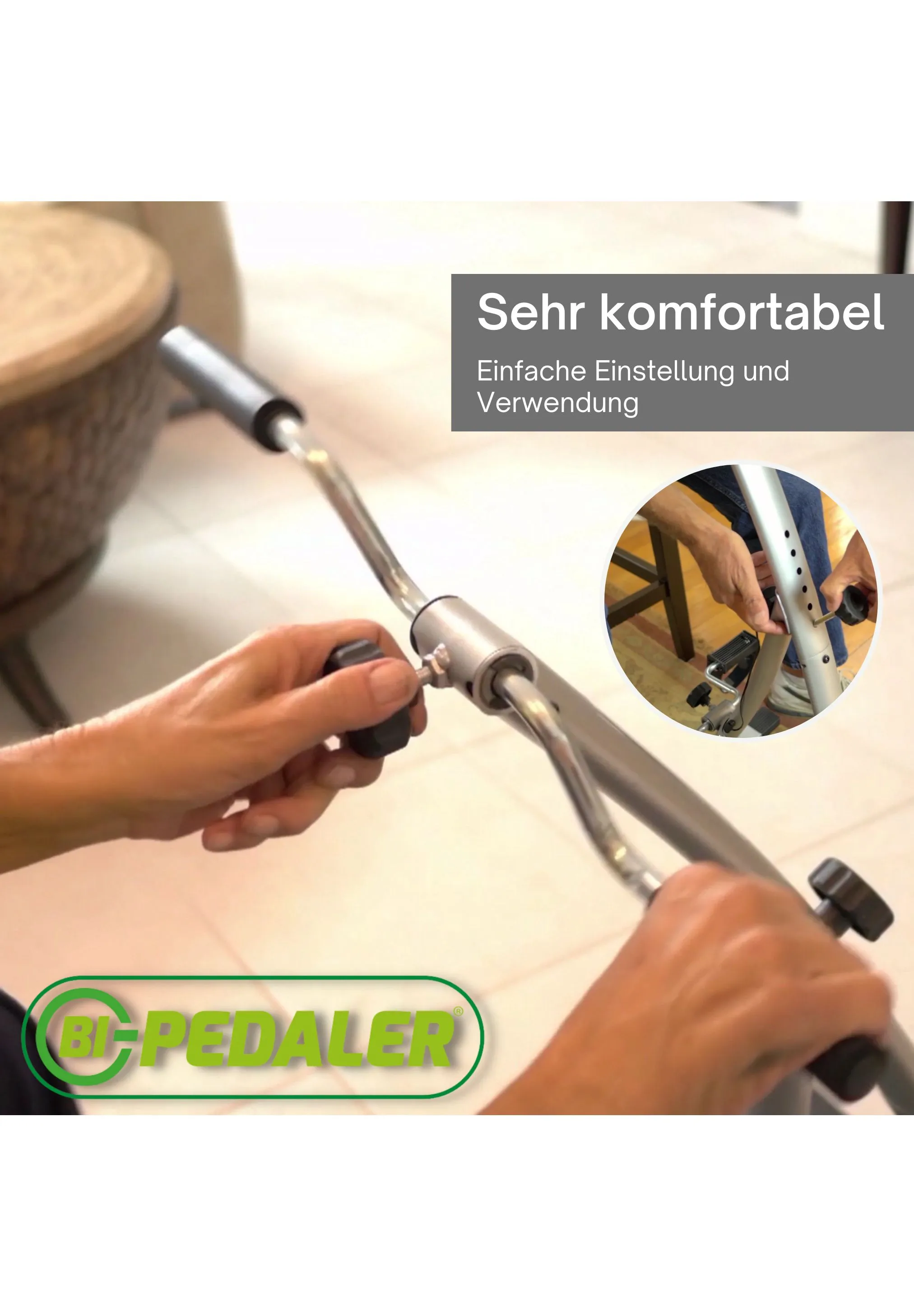 Fahrradlenker, Griffsbeschlag, Bremshebel, Verstellschraube, Pedaler Logo