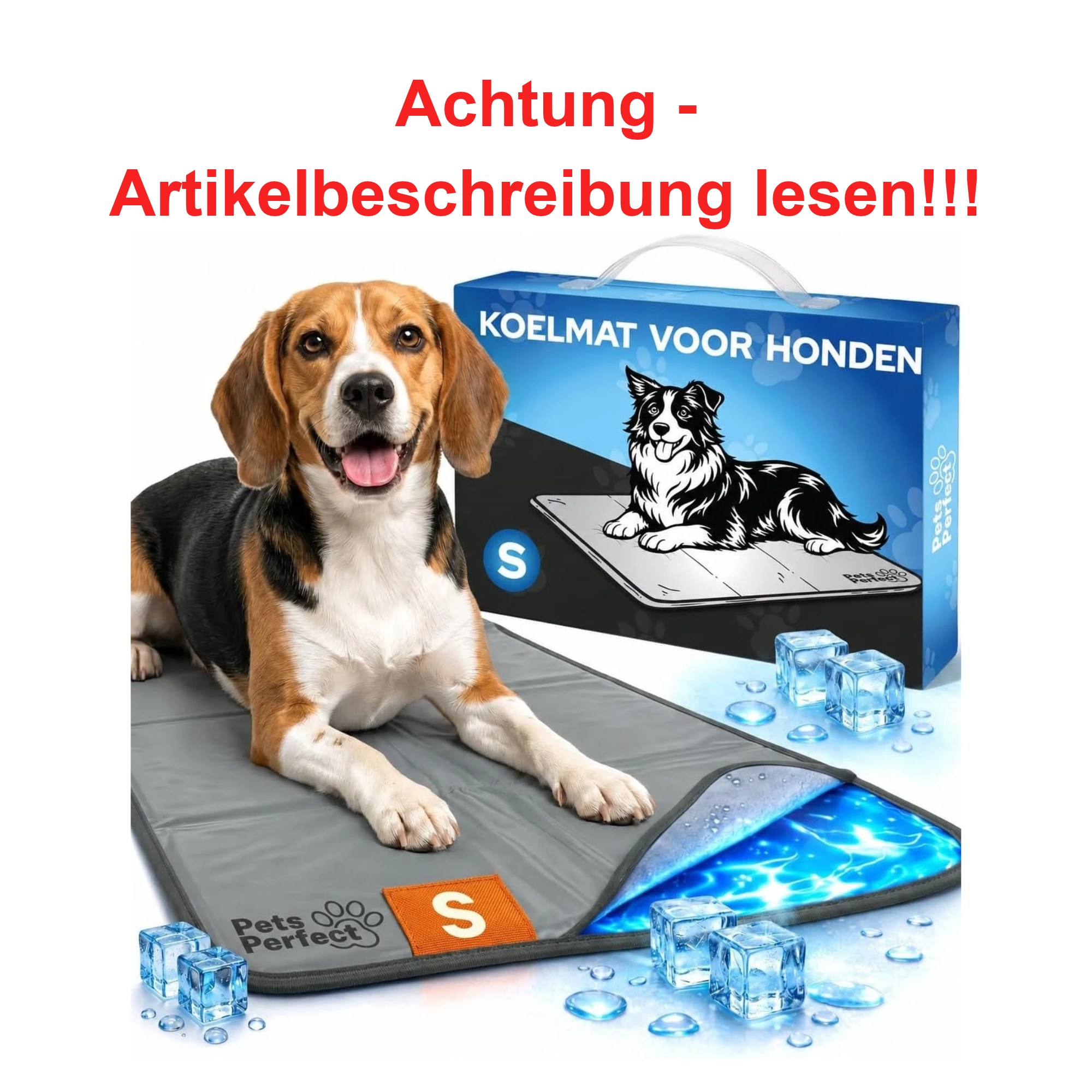 Hundekühlmatte, grau, selbstkühlend, wasserfest, Größe S