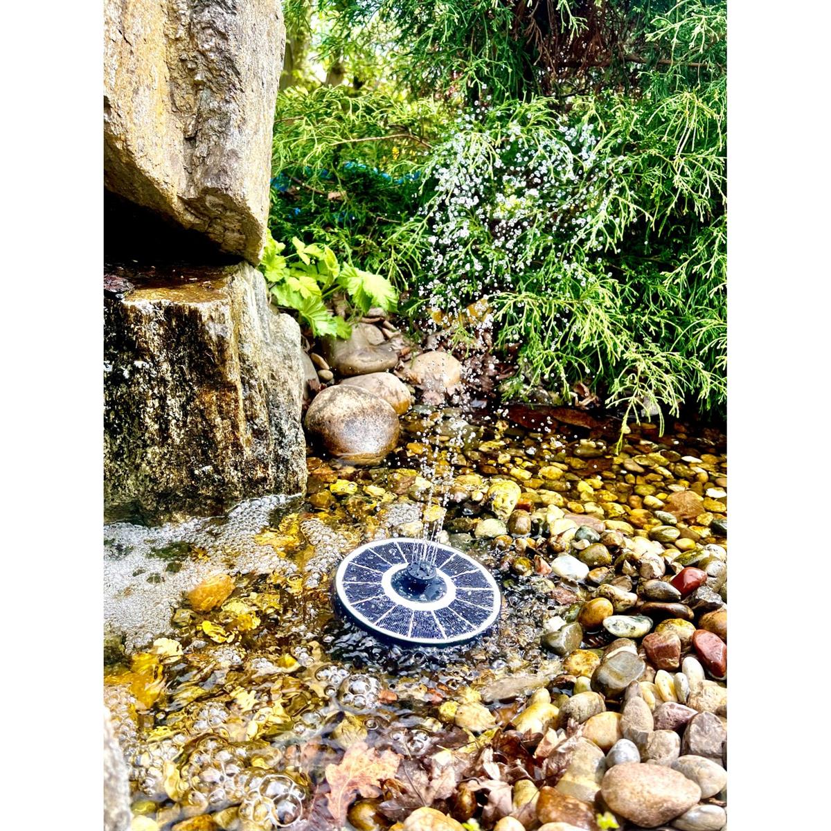 Heissner Solar Teichpumpen Set Schwimmende Solar Insel inkl. LED Beleuchtung
