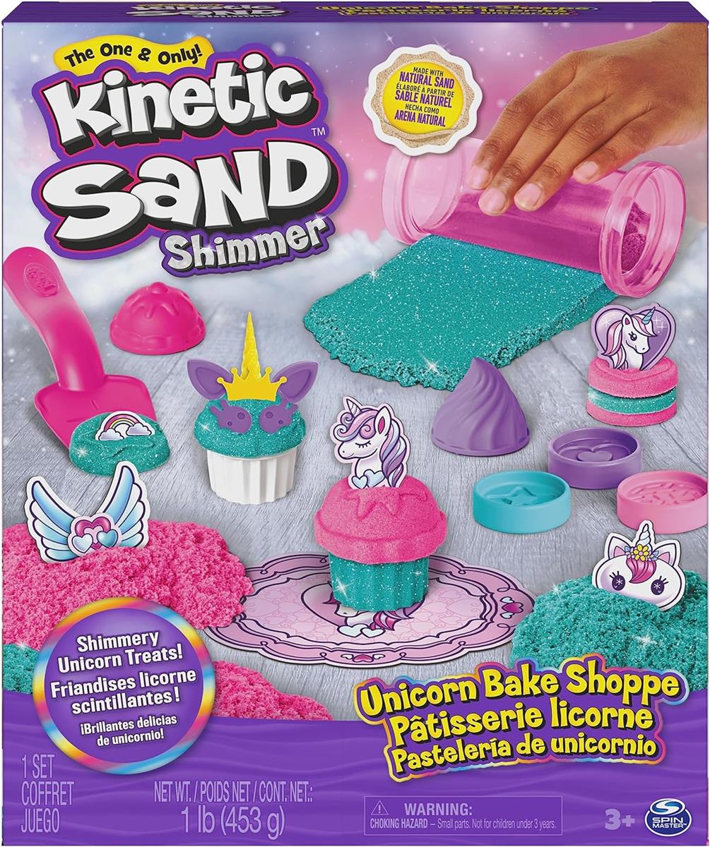 Spin Master 6063931 Kinetic Sand Einhorn Back Set kreatives Indoor Sandspiel formbar magisch kreativ weich knetbar