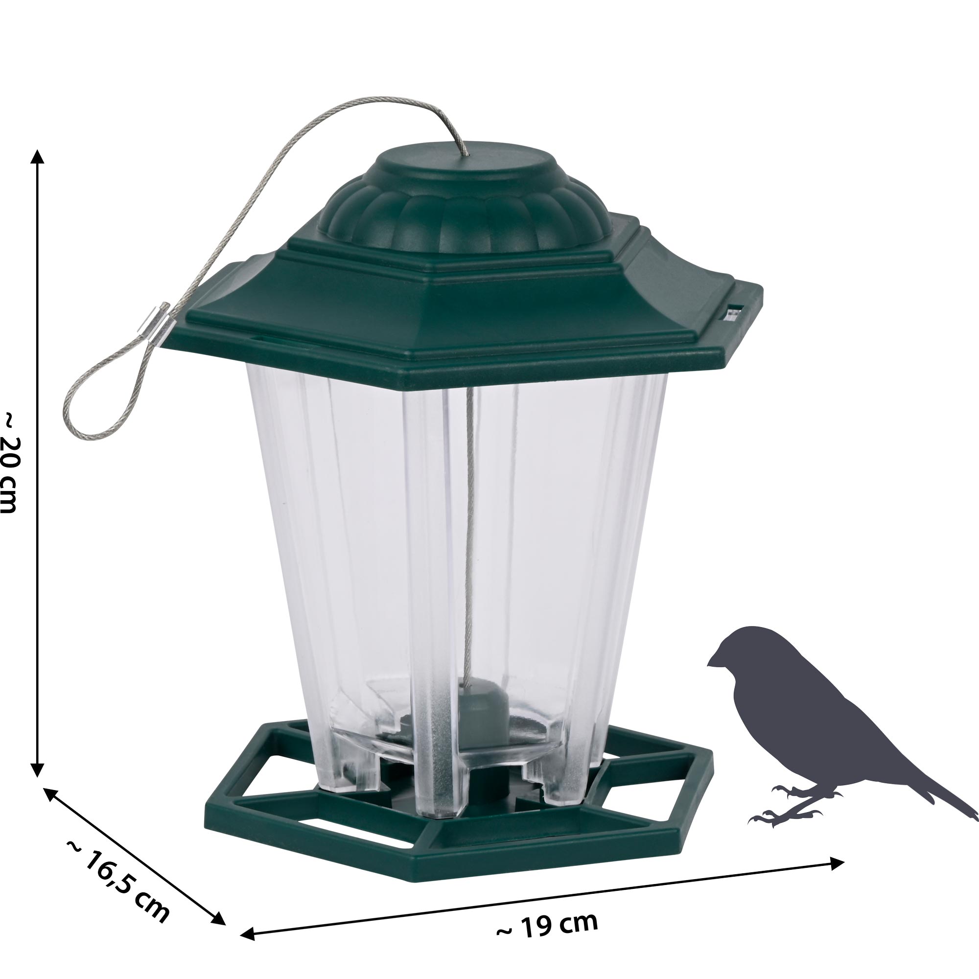 Dobar Futterautomat für Wildvögel Laterne hängend, grün