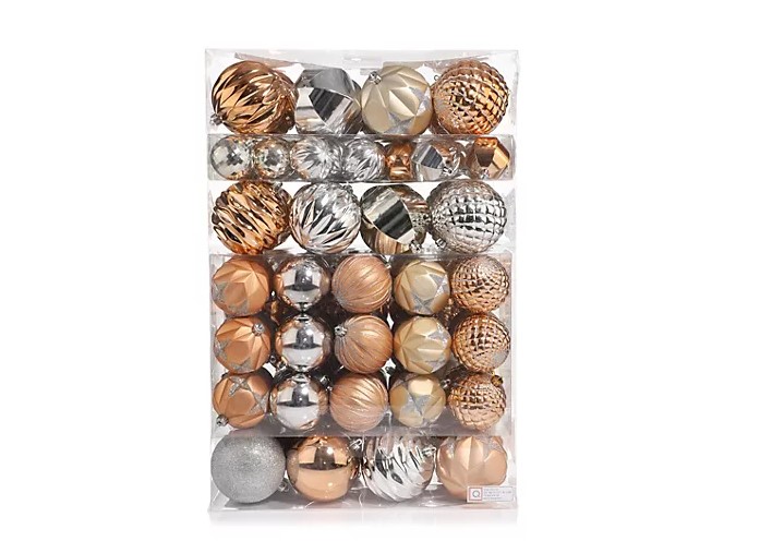 KABELLA Xmas Baumschmuck-Set 140 Teile Weihnachtskugeln Zapfen Kugel Schneemann