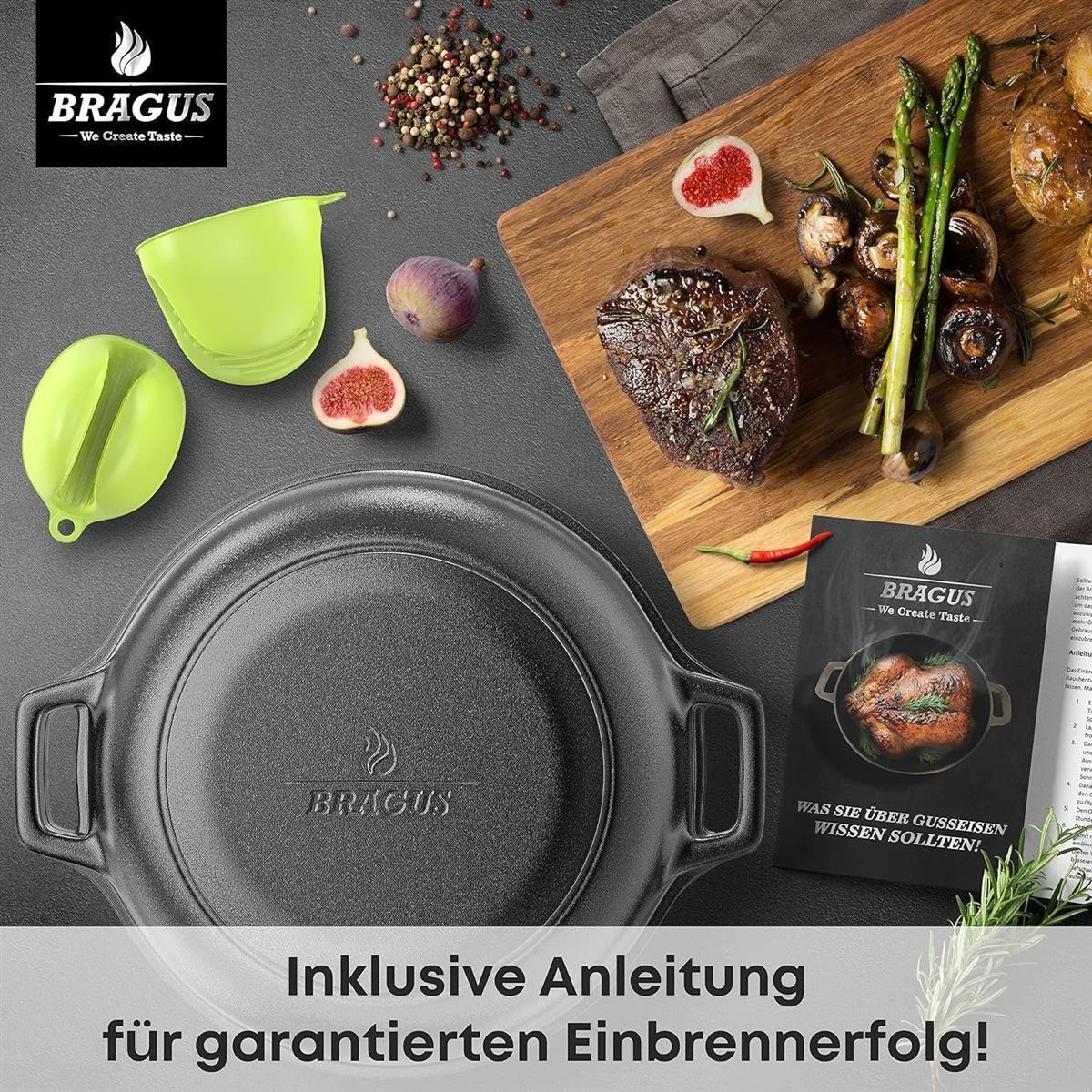 Gusseisenpfanne, Bräter, Pfannenboden, Grillpfanne, Kochausstattung