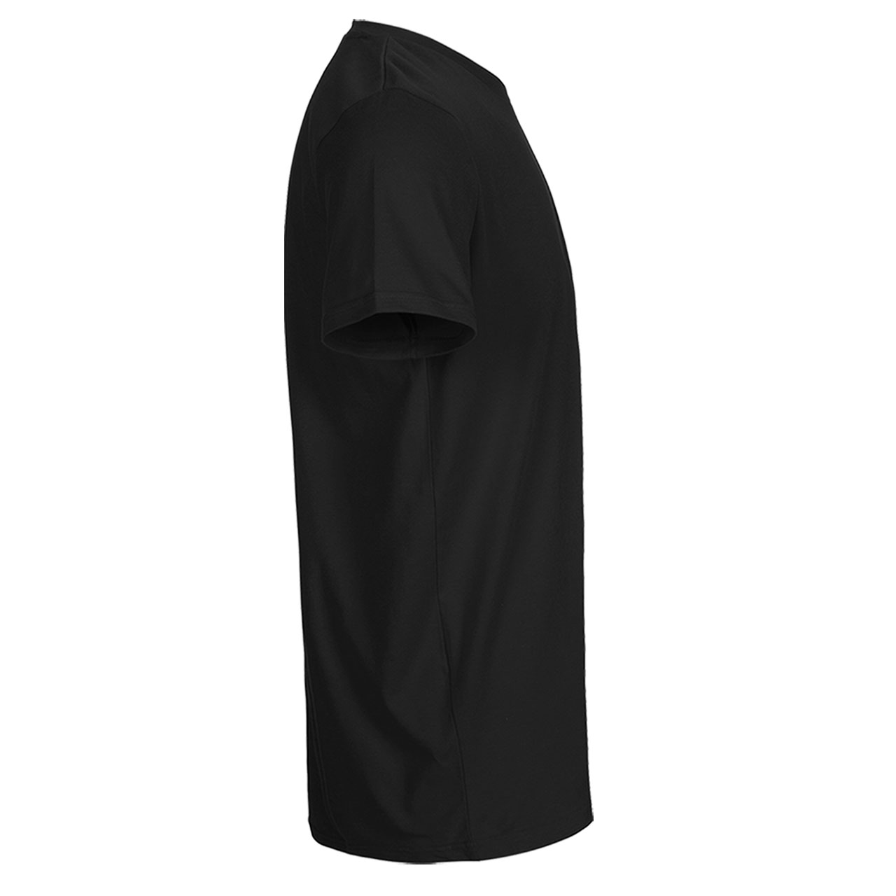 T-Shirt, Kurzarm, Schwarz, Rundhalsausschnitt, Unifarben