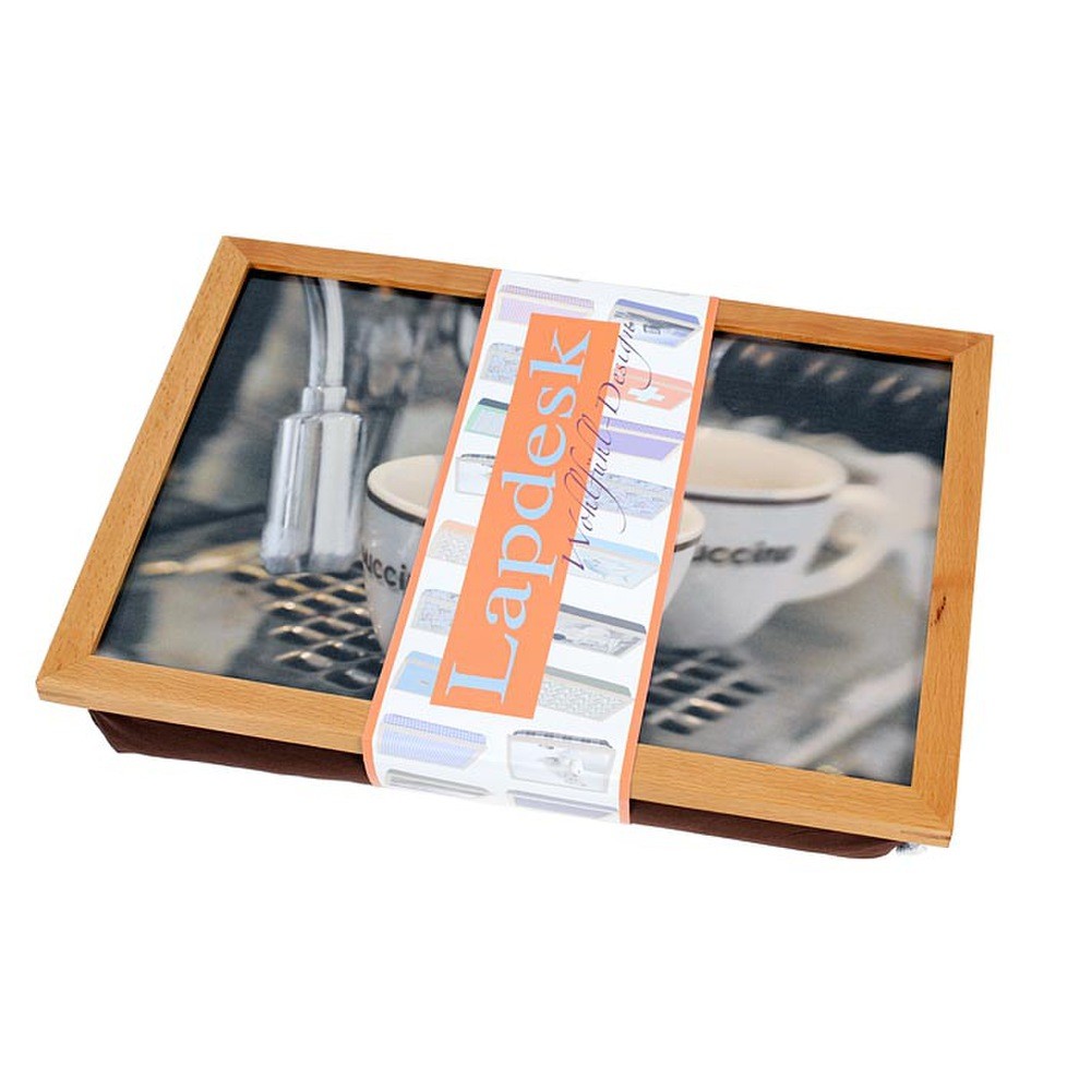 Kaffee-Set, Kunststoffglas, Schaumrand, Bambusrahmen, Kaffeetasse
