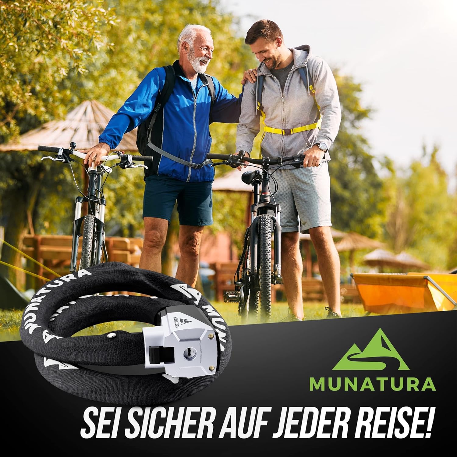 MUNATURA Fahrradschloss Zahlenschloss Kettenschloss 90cm