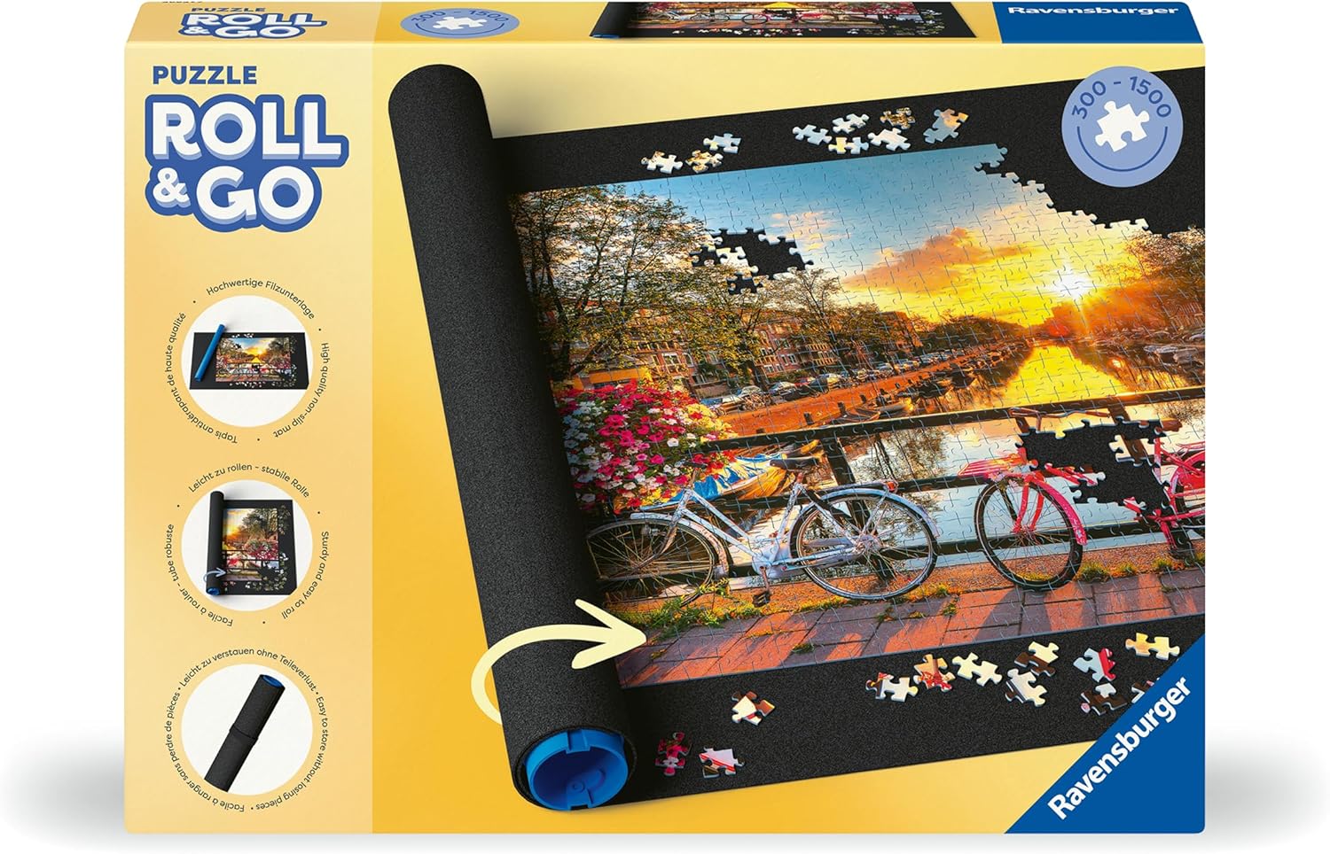 Ravensburger Puzzle Roll & Go - Puzzlematte für Puzzles mit bis zu 1000 Teilen, Puzzleunterlage zum Rollen, Praktisches Zubehör zur Aufbewahrung von Puzzles