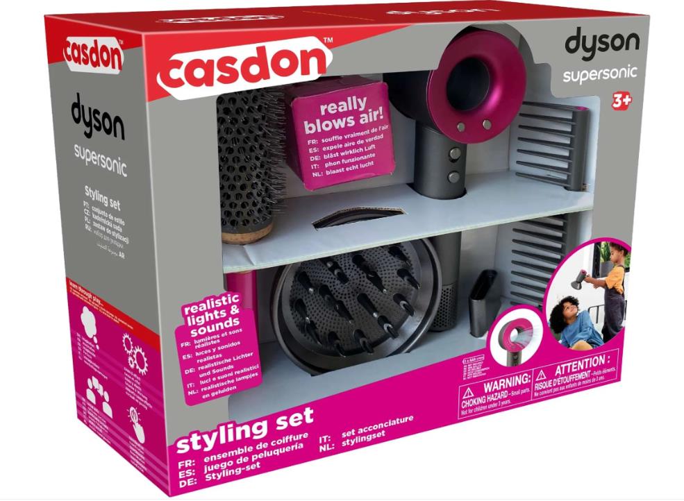 Casdon 73250 Dyson Spielzeug Styling Set Supersonic Föhn Düse Diffusor