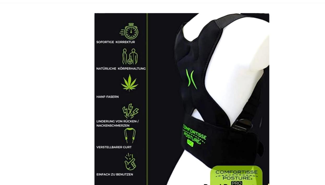 Geradehalter für Rücken S-M Rückenstabilisator Posture Pro Comfortisse