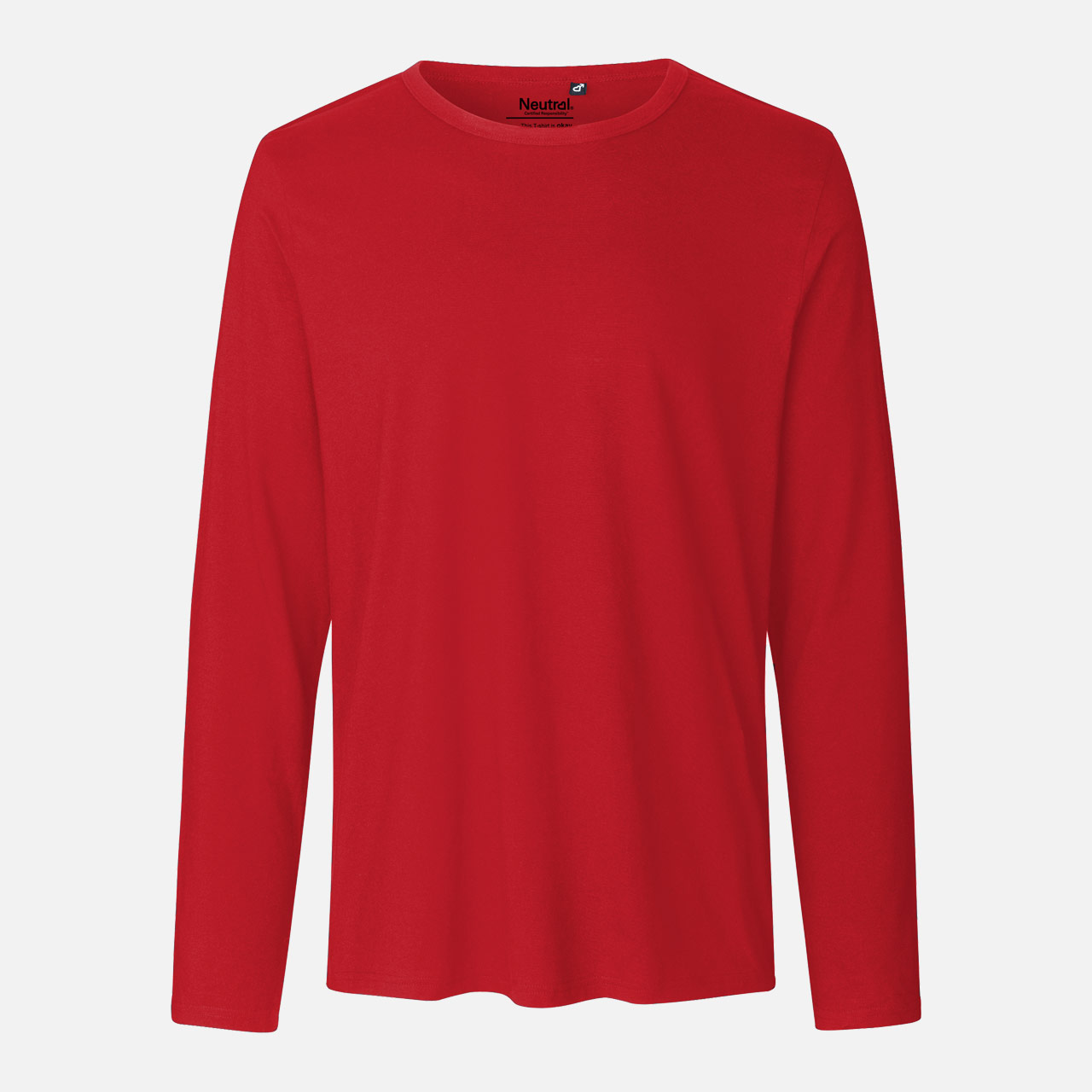 Langarmshirt, Rundhalsausschnitt, Rot, Uni