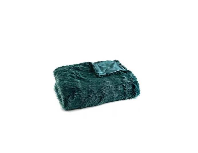 MONT CHALET Fellimitat Plaid Decke Überdecke petrol 150x200cm