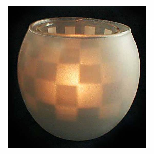 Magic Windlicht KARO WHITE