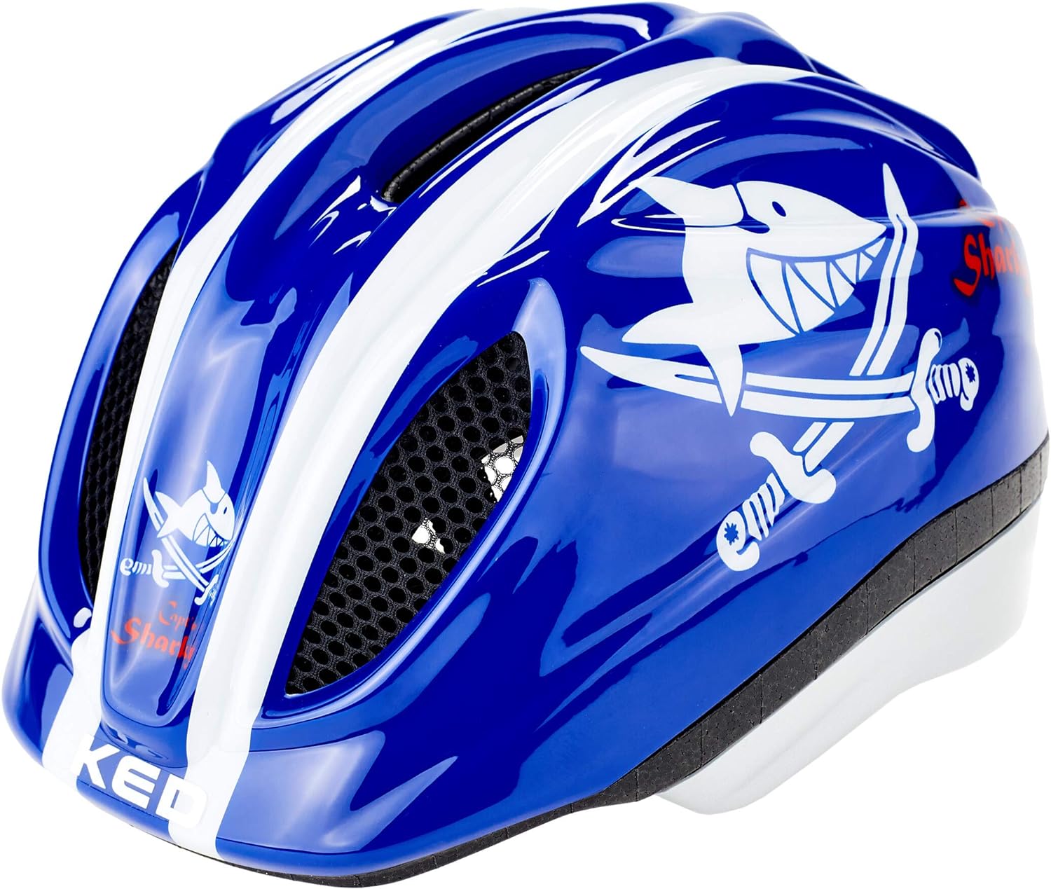 KED Kinderhelm Meggy II Originals S Sharky Blue Fahrradhelm Radhelm Fahrradschutzhelm für Radfahrer Kinderfahrradhelm