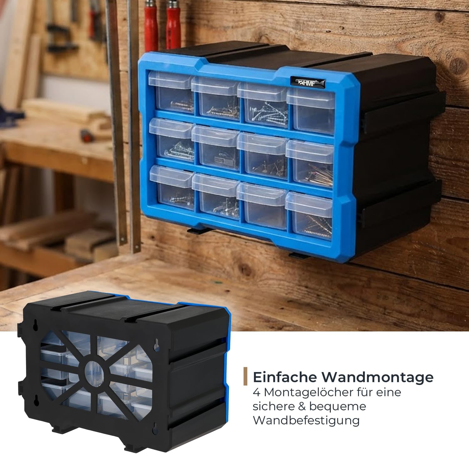 Werkzeugkasten, Schubladeneinsatz, Aufbewahrung, Kunststoffkasten, Montagebox