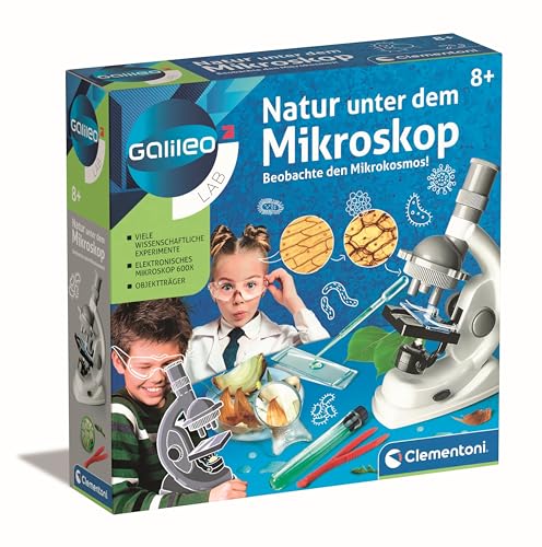 Clementoni 69804 2 Galileo Lab – Natur unter dem Mikroskop, Mikroskop für Kinder, Biologie-Labor für Schulkinder, ideal als Geschenk, Spielzeug für Kinder ab 8 Jahren von Clementoni 69804