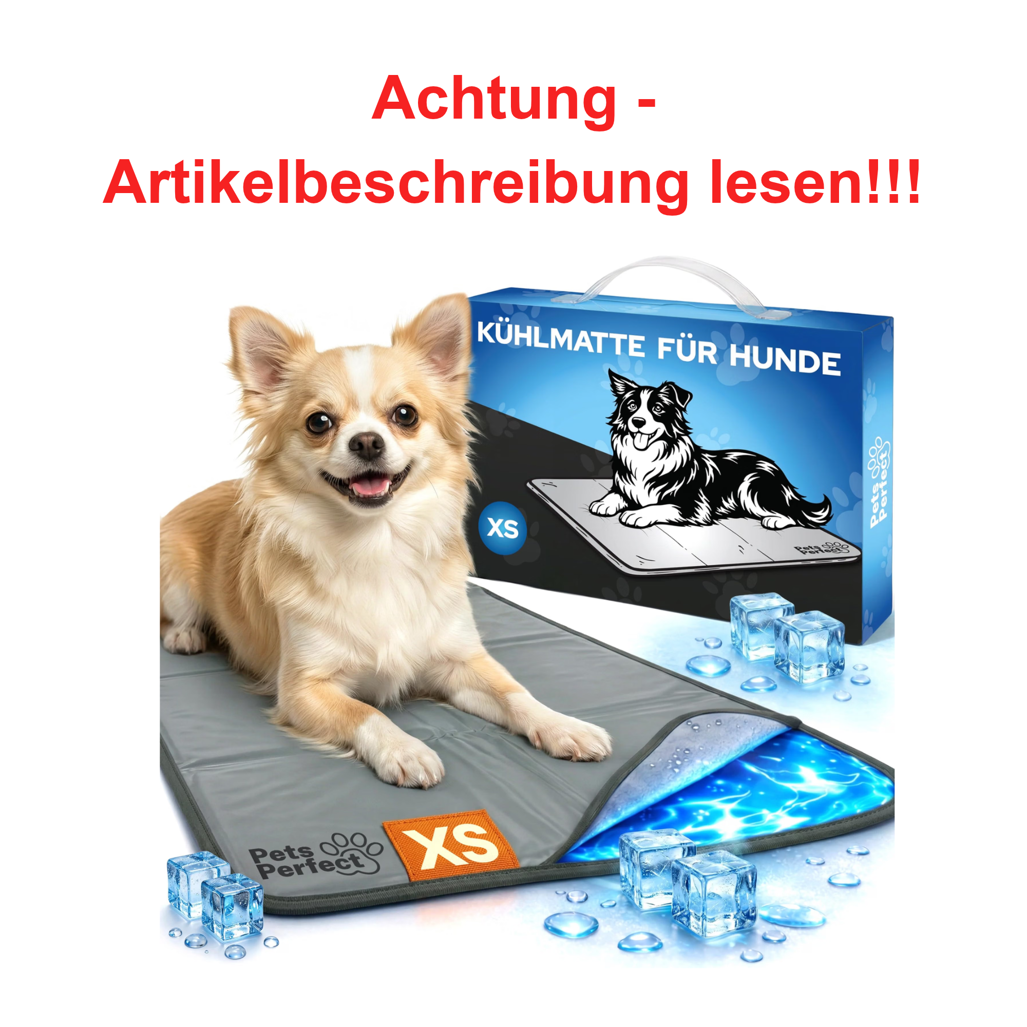 Hundekühlmatte, Grau, Größe XS, Kühlgel-Füllung