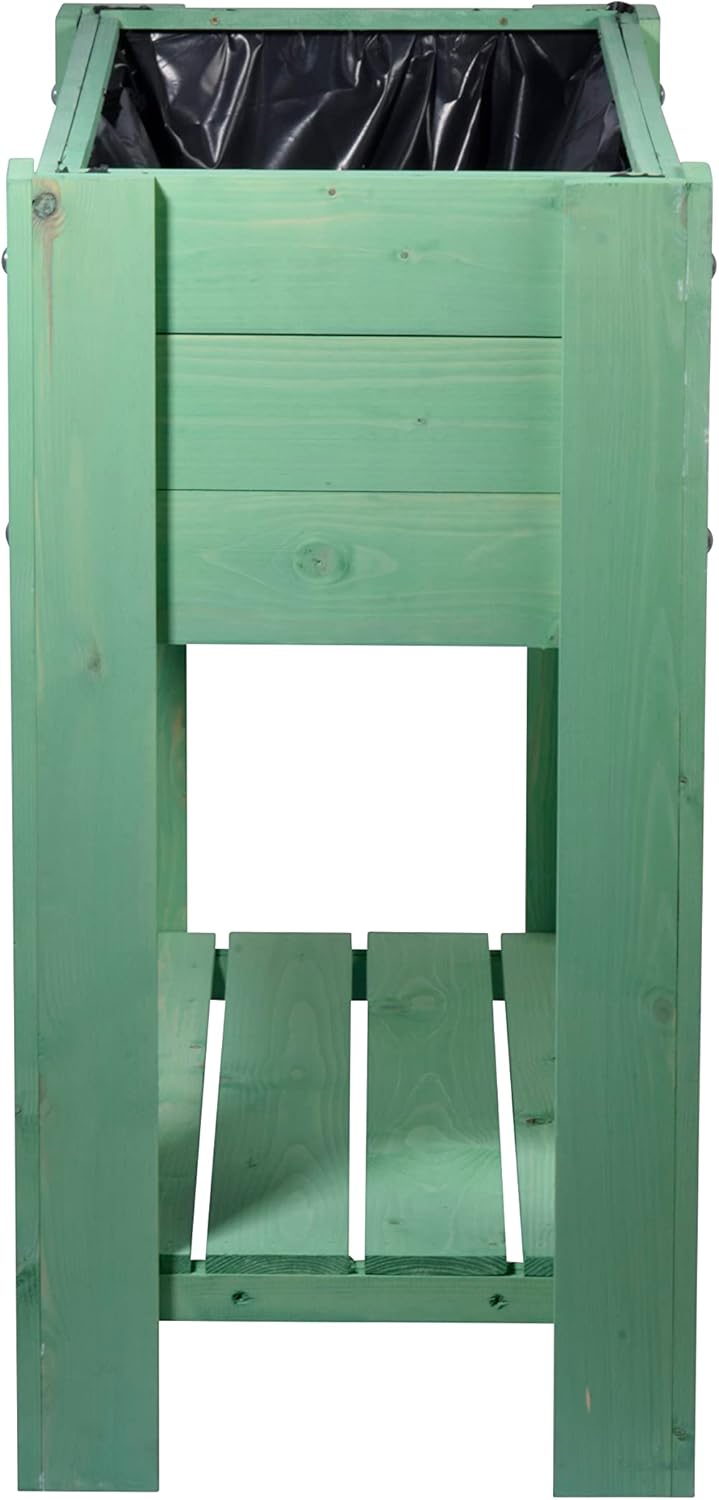 Mülleimer, grüne Holzkonstruktion, Holz-Mülleimer, Holzmüllbehälter, grüne Farbe