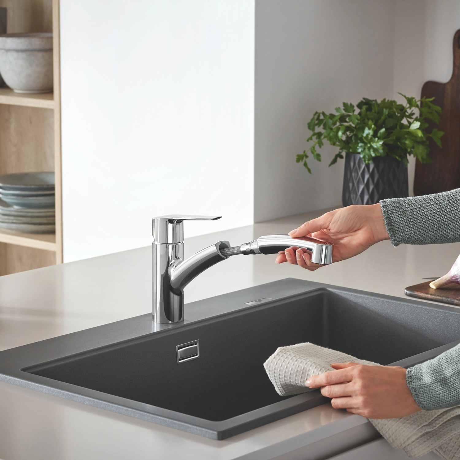 Grohe QuickFix Spültischarmatur Start Chrom mit ausziehbarer Dualbrause