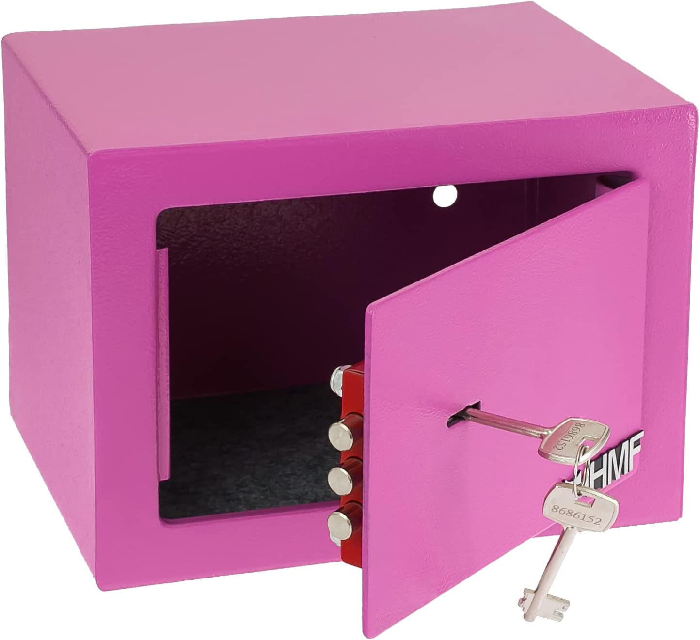 HMF Safe Tresor klein mit Schlüssel Möbeltresor pink
