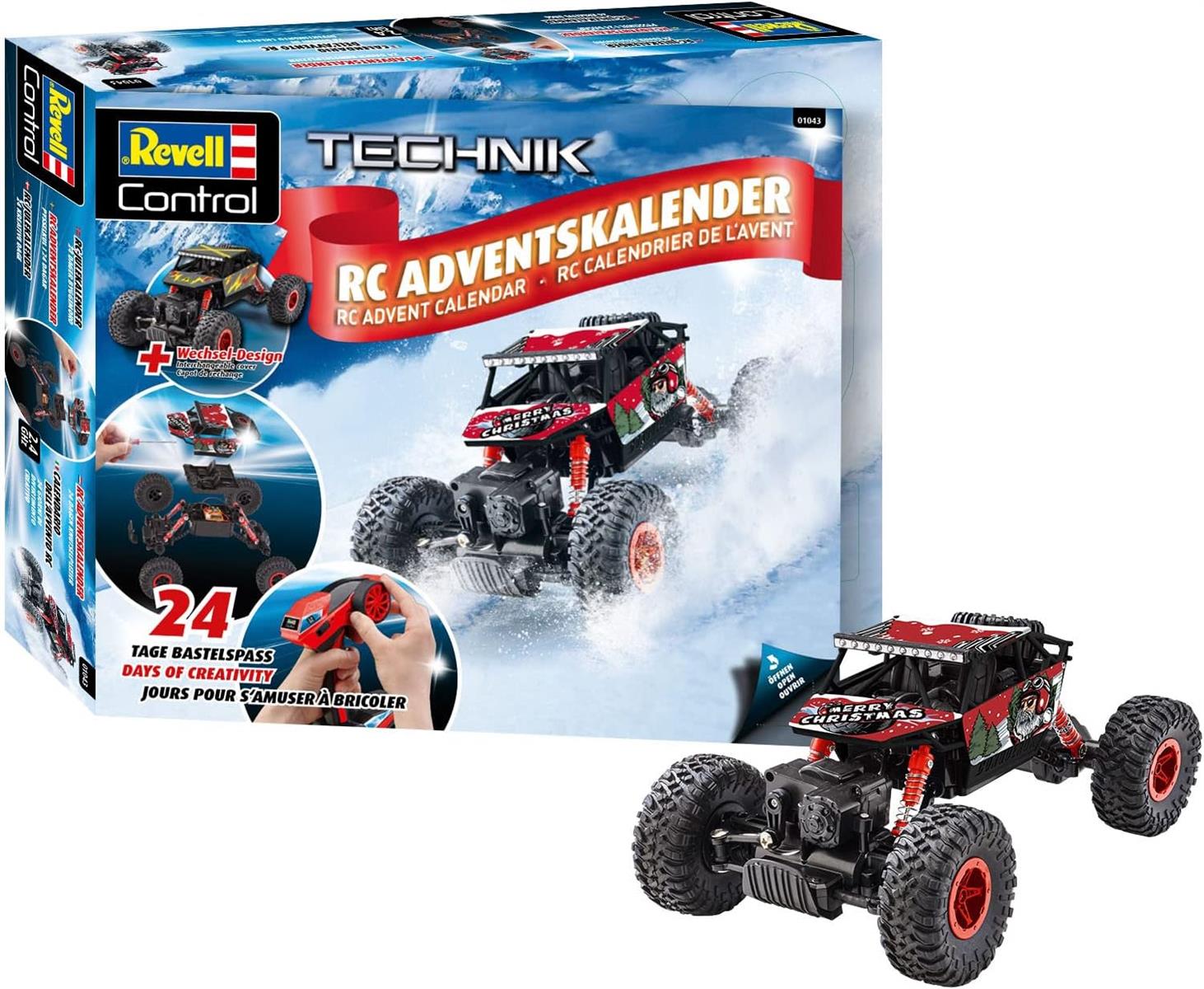 Revell 010439091 Adventskalender RC Crawler Ferngesteuerten Truck Bausatz zum selber Bauen Geschenk zu Weihnachten Maßstab 1:18