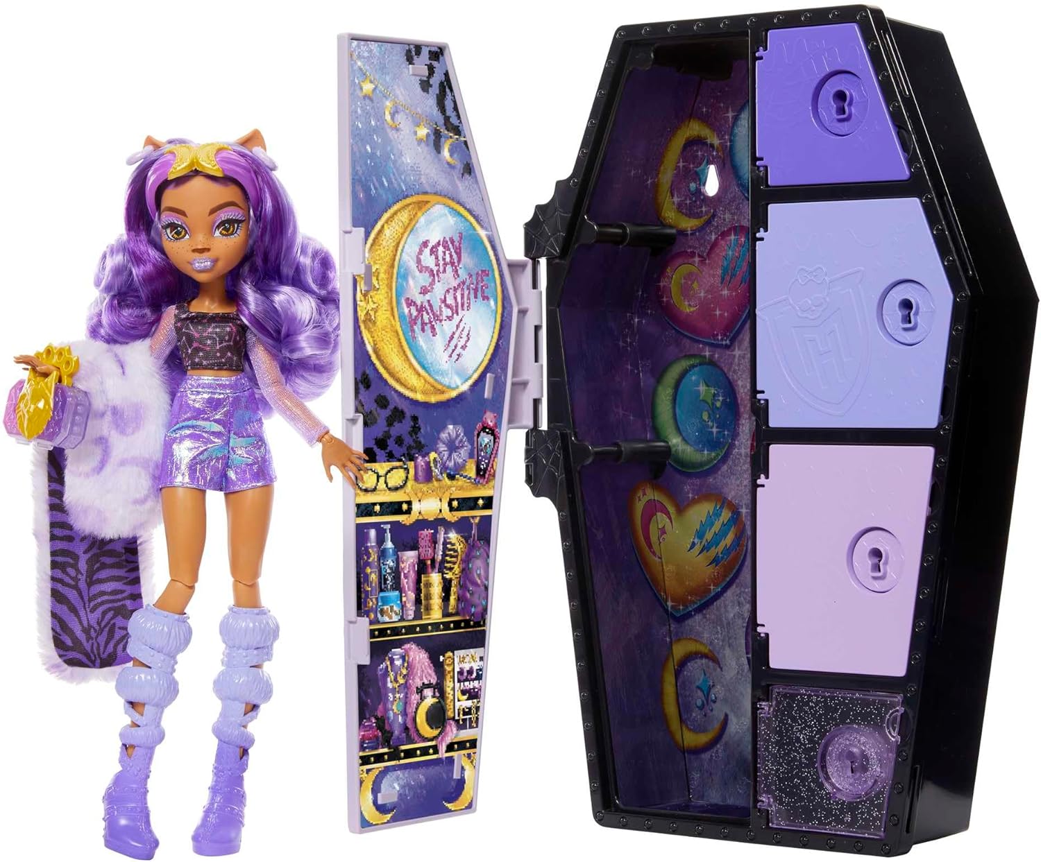 Mattel HNF74 Monster High Clawdeen Wolf Skulltimate Secrets Fearidescent Serie Spind Puppe Modepuppe Spielzeug