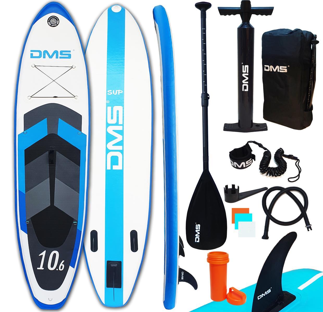 DMS SUP Board Set Stand Up Paddling SUP Surfboard Paddel 320 cm Blau