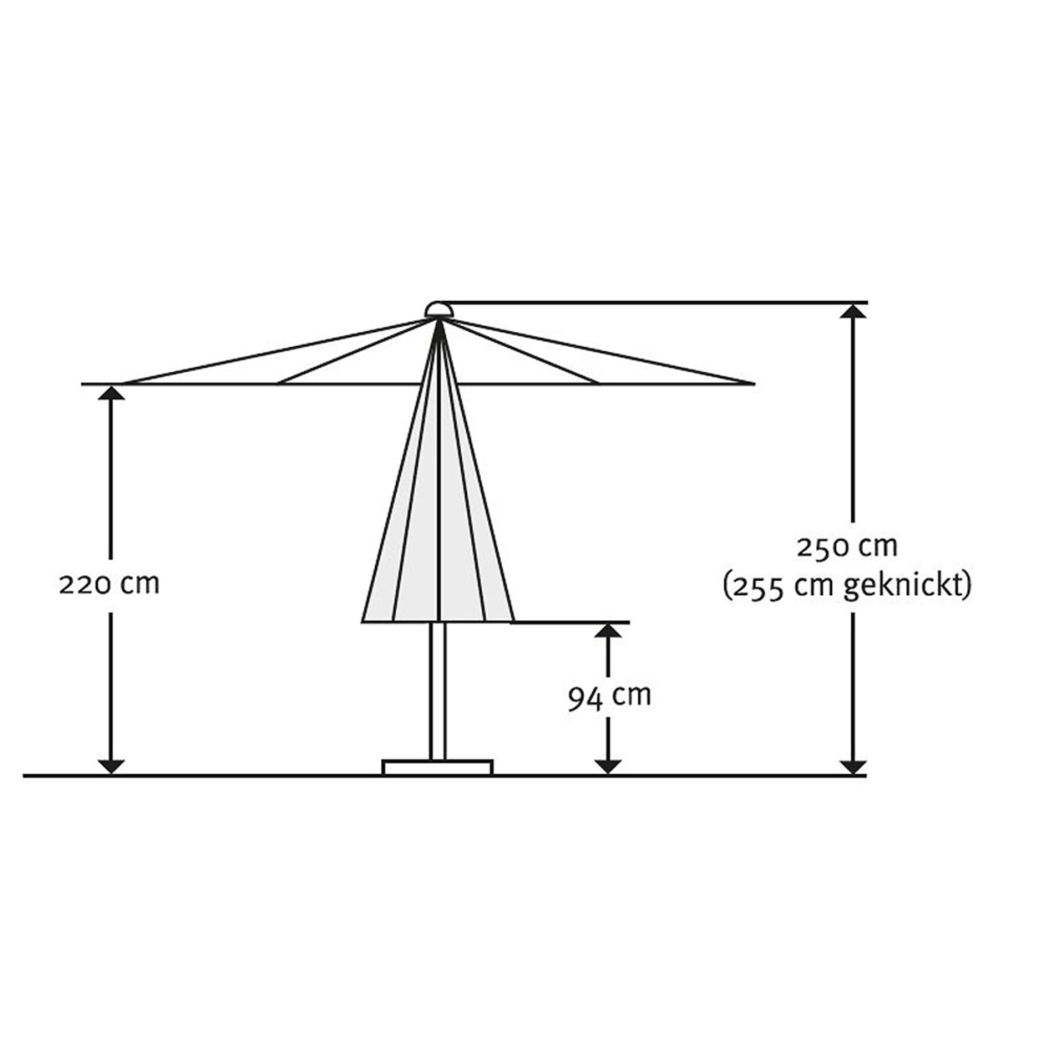 Schneider Schirme Balkonschirm Tunis 150 cm x 270 cm Anthrazit