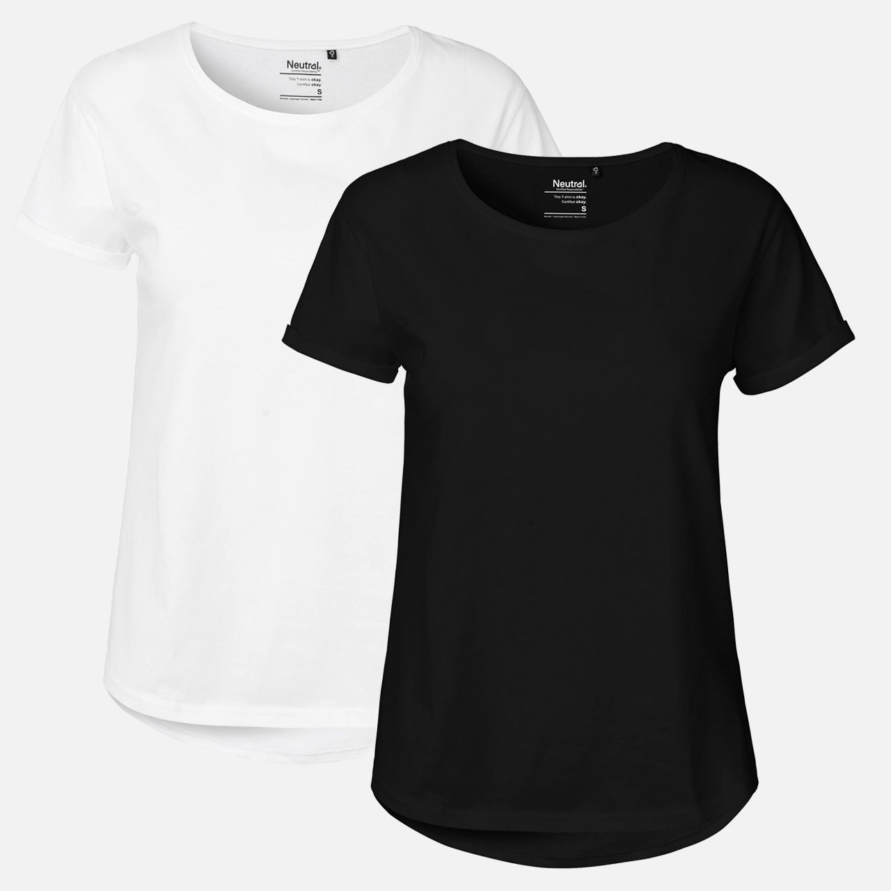 T-Shirt, Kurze Ärmel, Schwarz, Weiß, Unisex