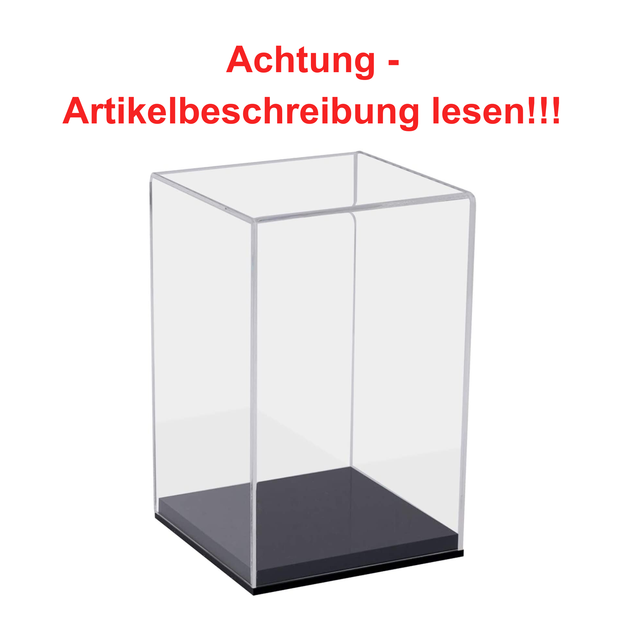 Glasvitrine, Vitrine, Ausstellungsbehälter, Sichtbox, schwarzer Boden