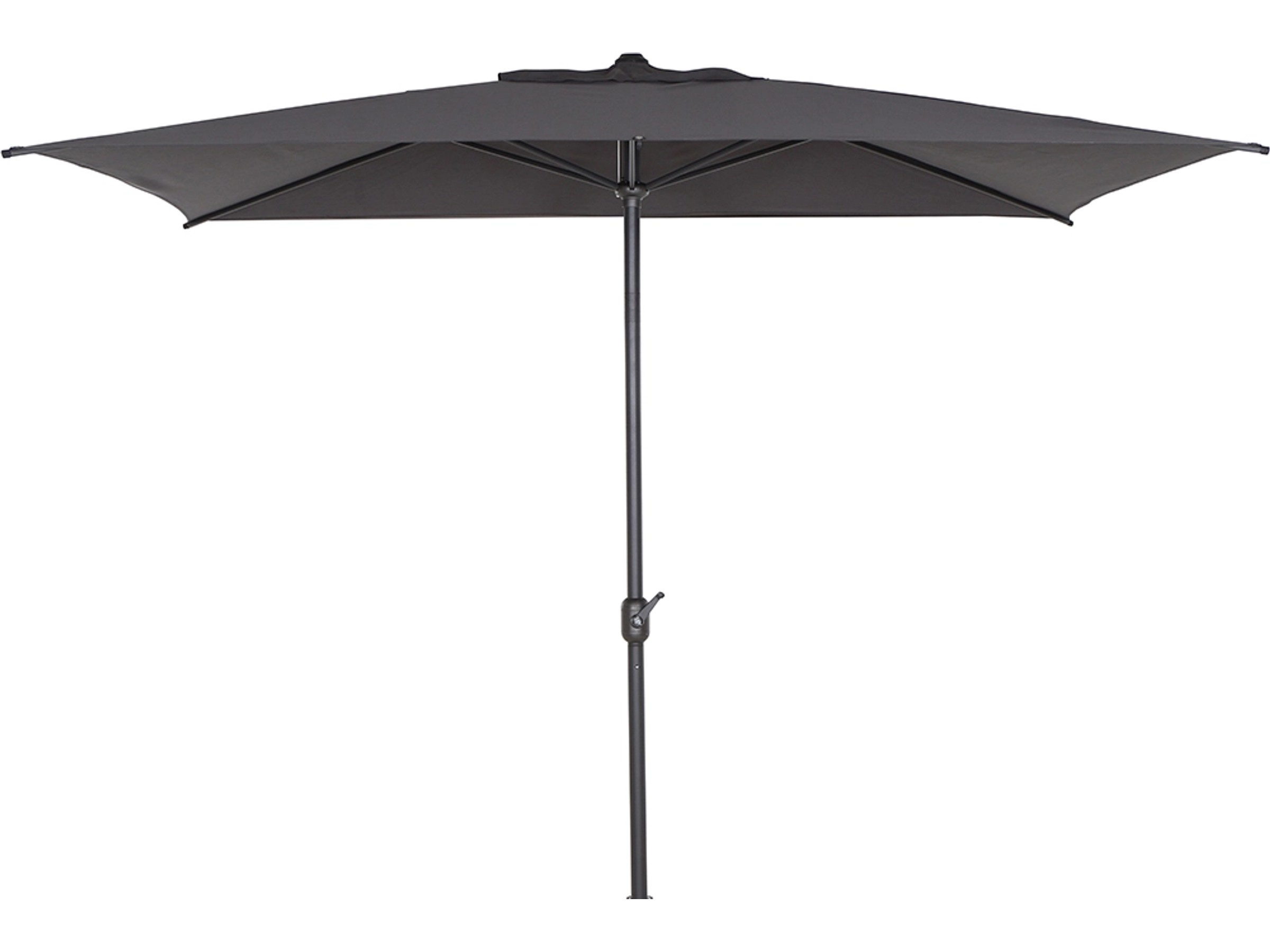 Siena Garden Marktschirm Isa 300 cm x 200 cm Anthrazit mit Kurbelmechanik